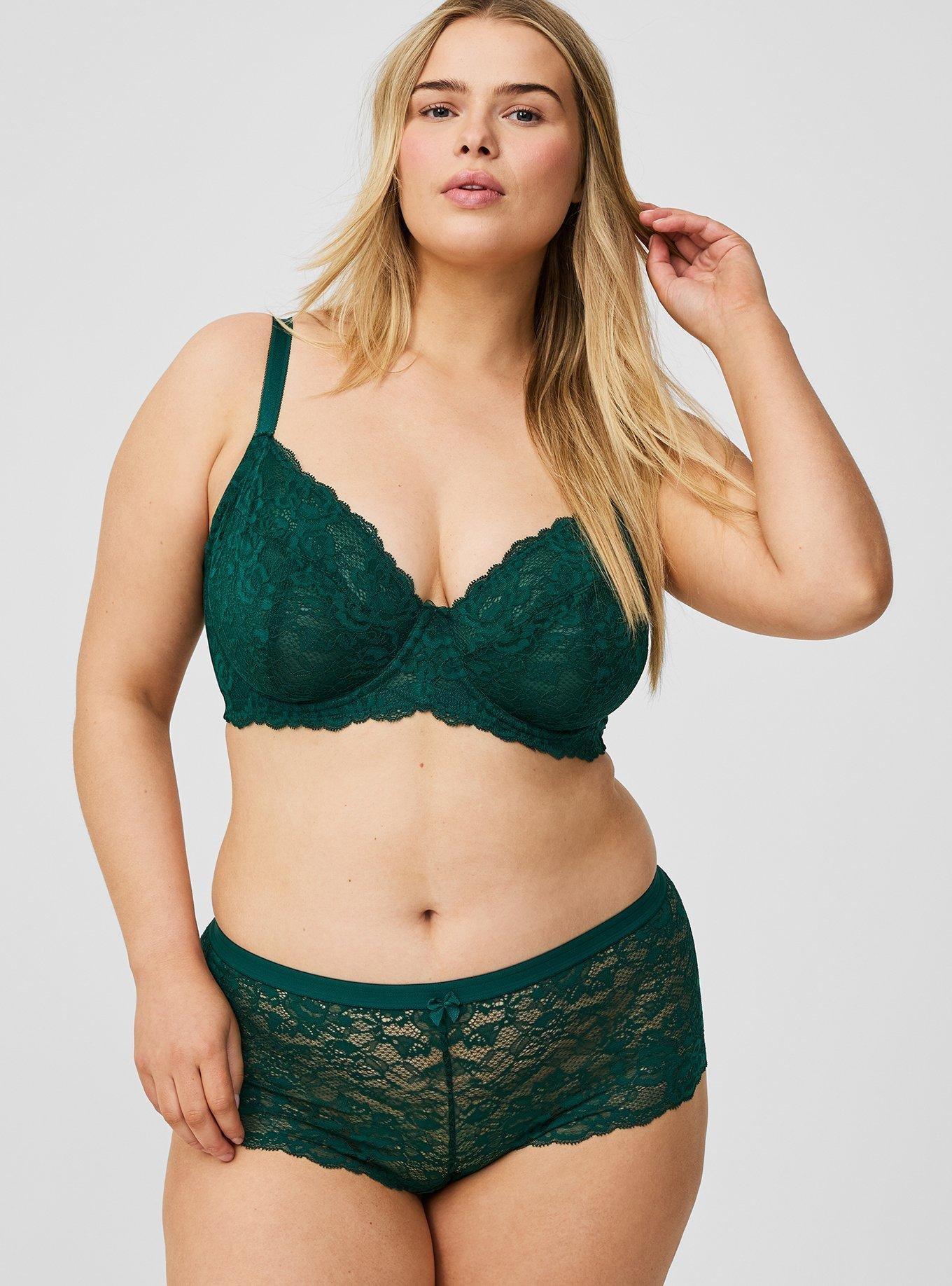 Full-Coverage Unlined Lace Straight Back Bra