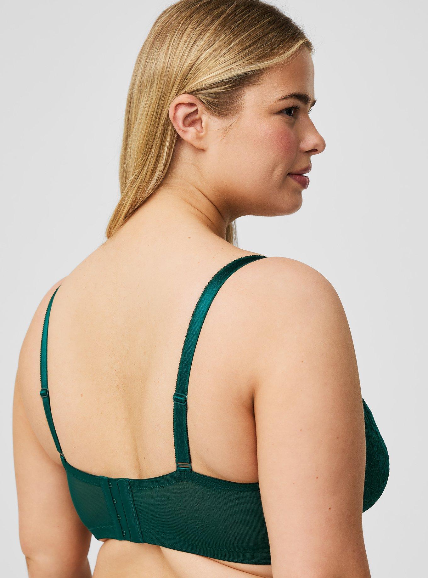 Full-Coverage Unlined Lace Straight Back Bra