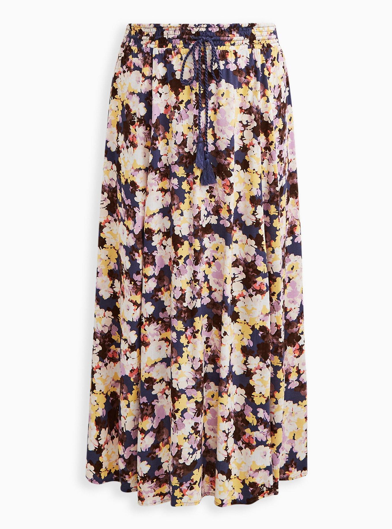 Slit Maxi Skirt - Floral Multi , , hi-res