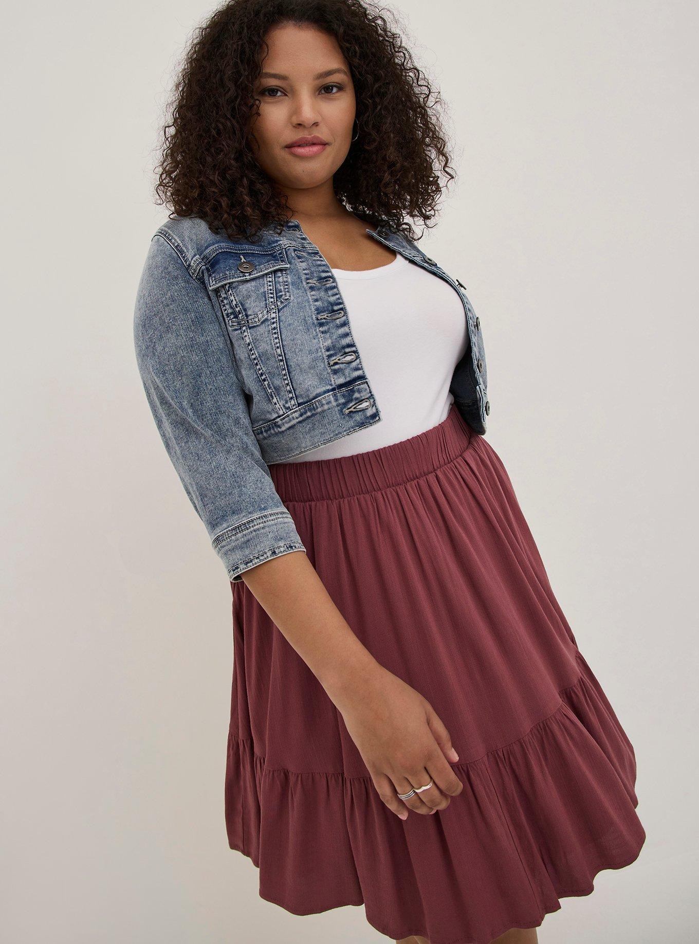 Plus size clearance burgundy skater skirt