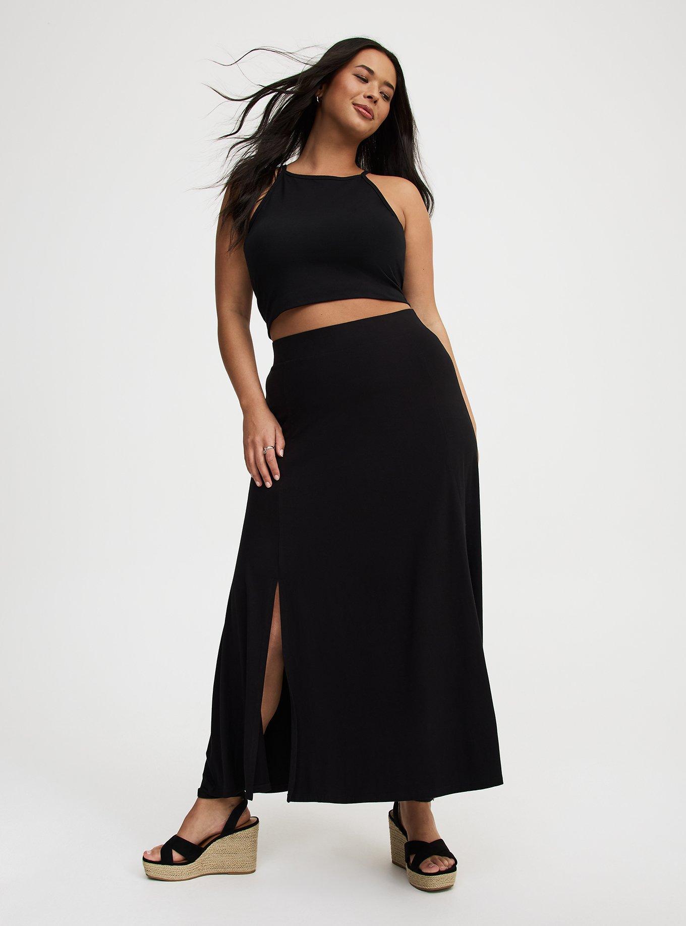 Jersey skirt with split best sale