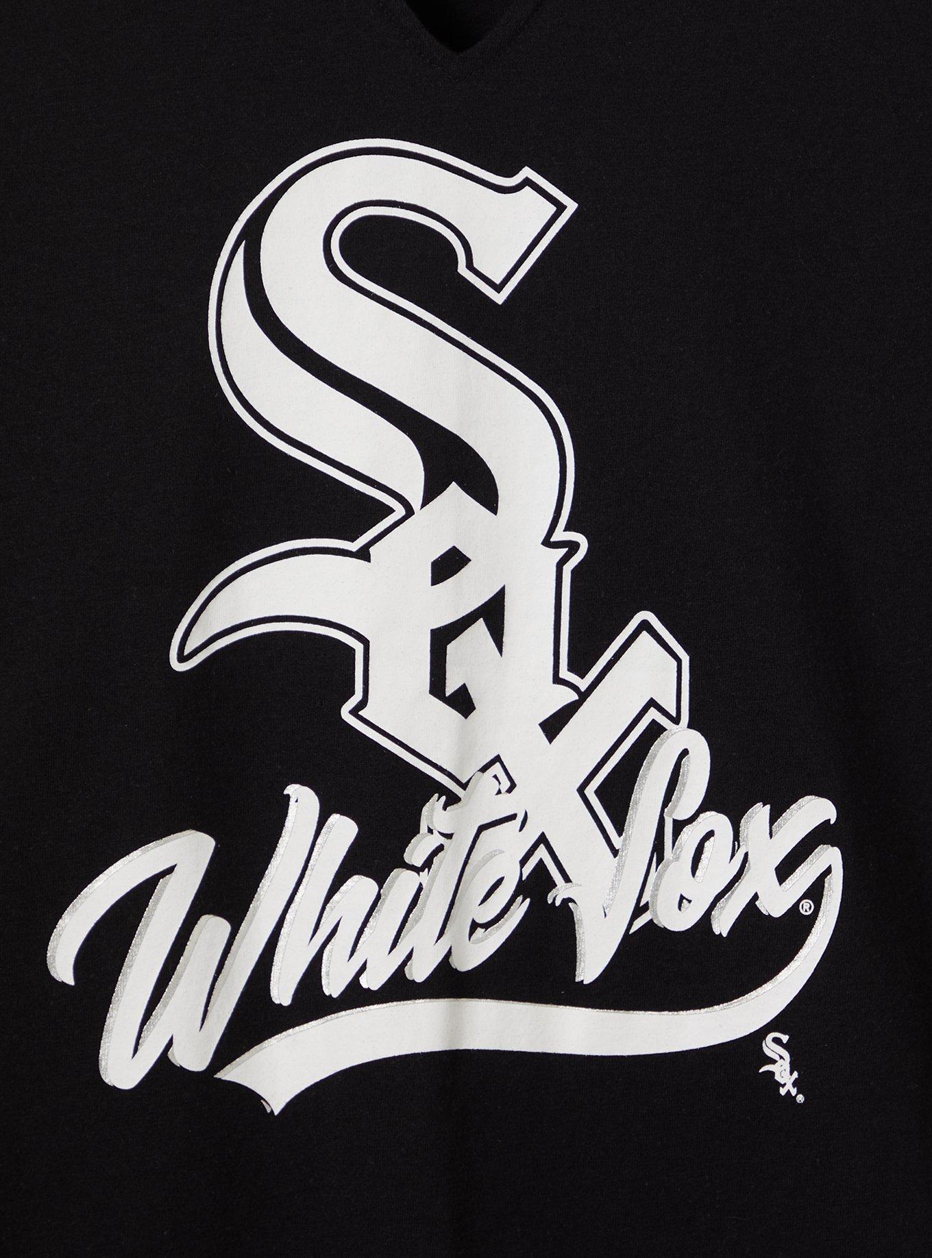 Plus Size Split Neck Tank - Black MLB Chicago White Sox, DEEP BLACK, alternate