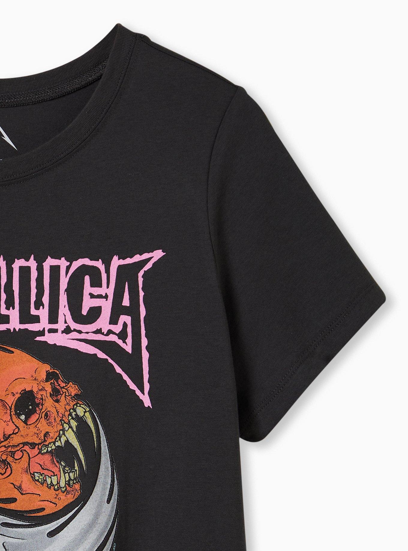 Plus Size Classic Crew Tee - Cotton Vintage Metallica Black, VINTAGE BLACK, alternate