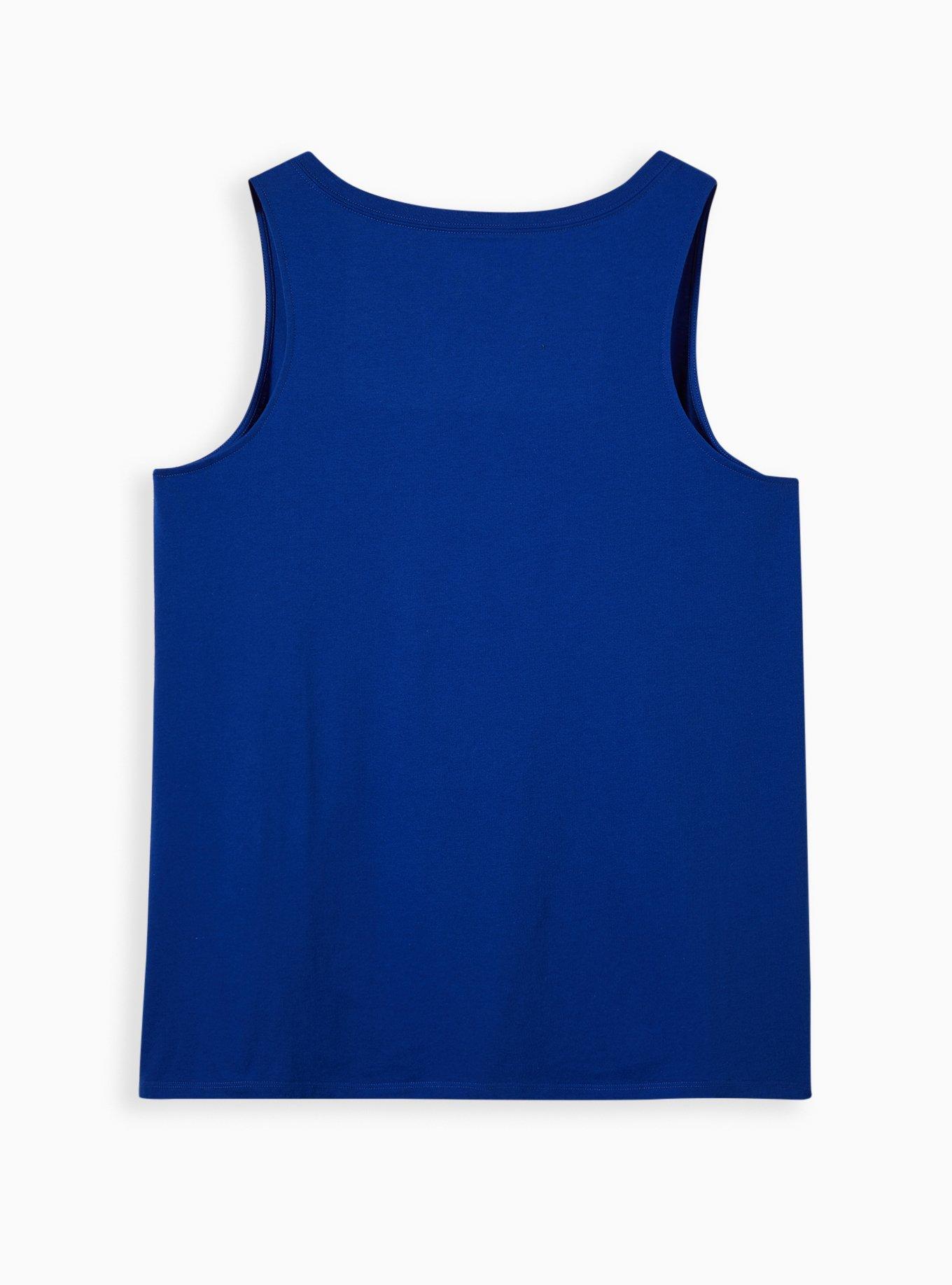 Plus Size Split Neck Tank - MLB LA Dodgers Blue, BLUE, alternate