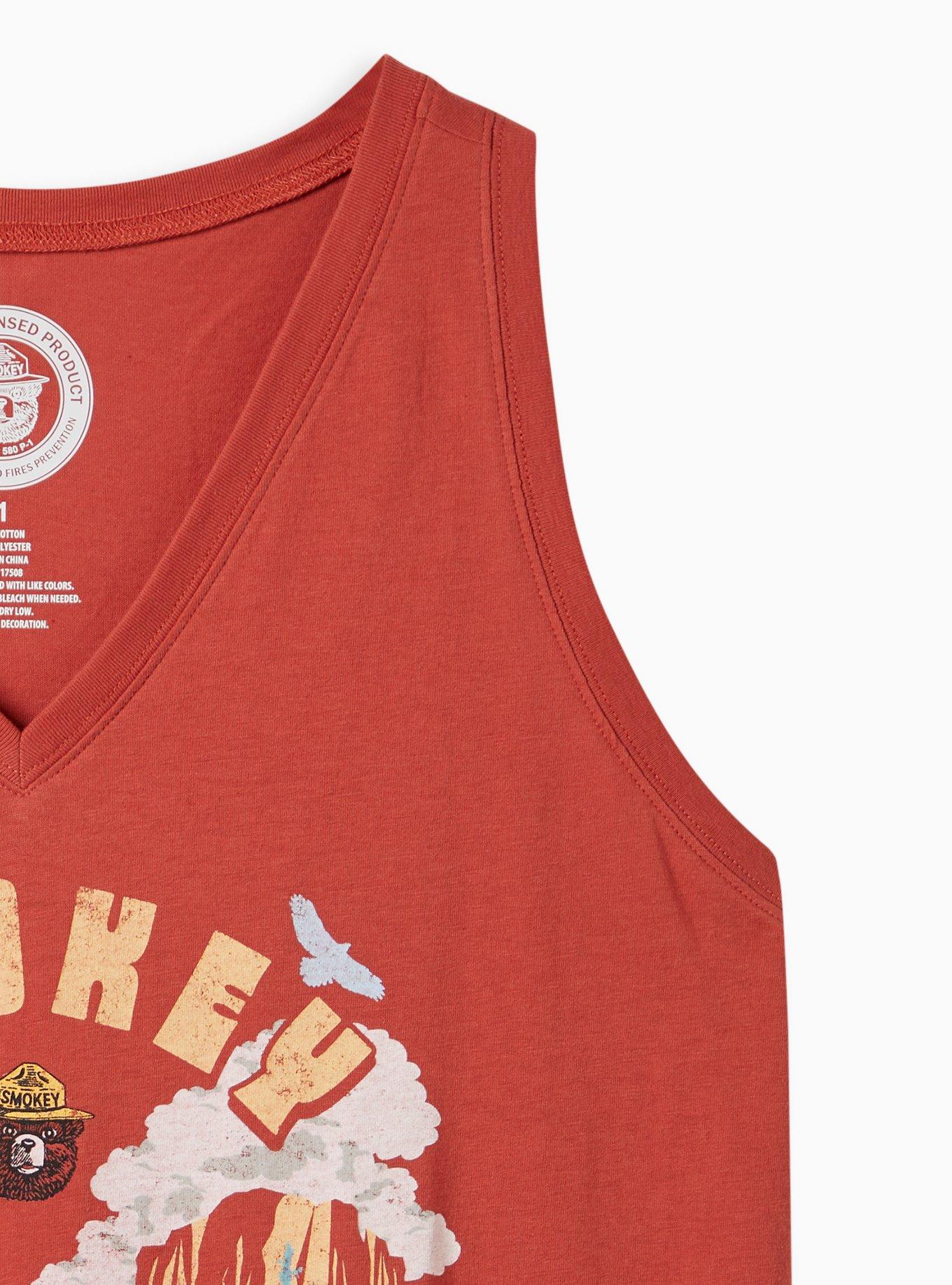 Plus Size Classic Fit V-Neck Tank - Smokey Rust Orange, RUST, alternate