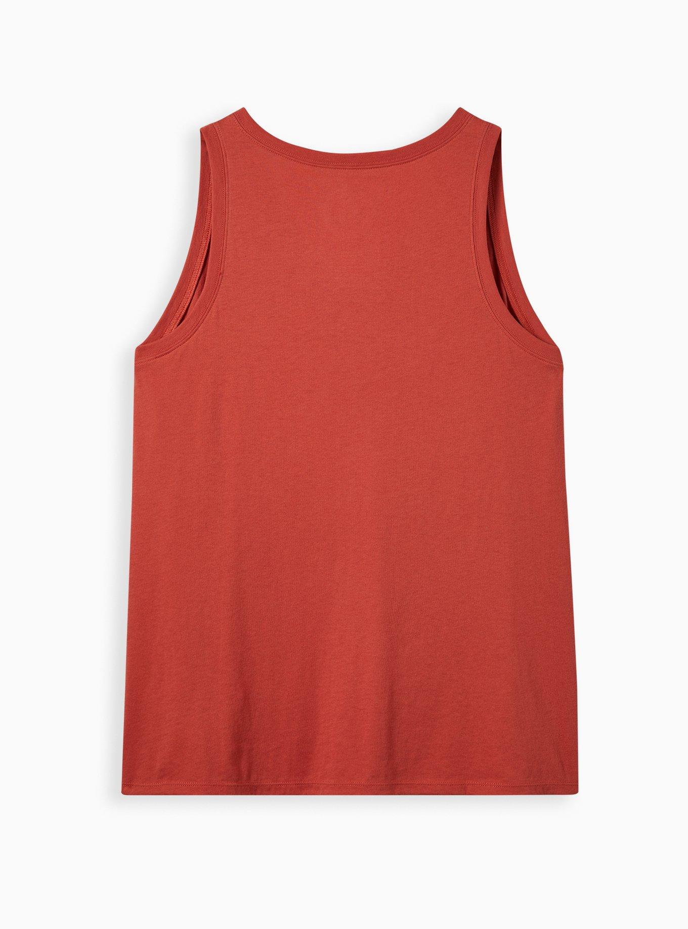 Plus Size Classic Fit V-Neck Tank - Smokey Rust Orange, RUST, alternate
