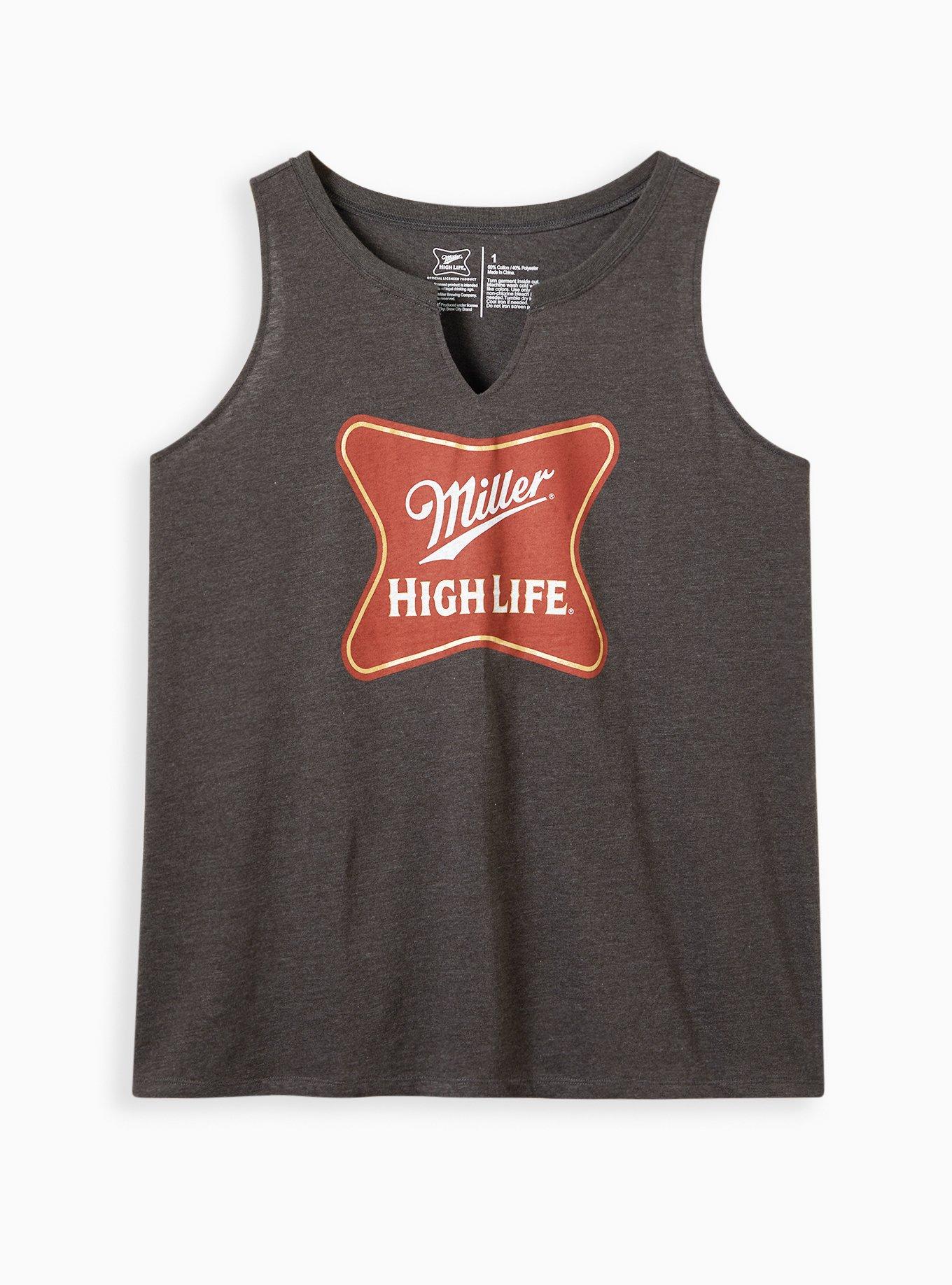 Plus Size Split Neck Tank - Cotton Miller High Life Grey, , hi-res