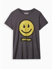 Garbage Classic Fit Crew Top - Cotton Happy When It Rains Grey, NINE IRON, hi-res
