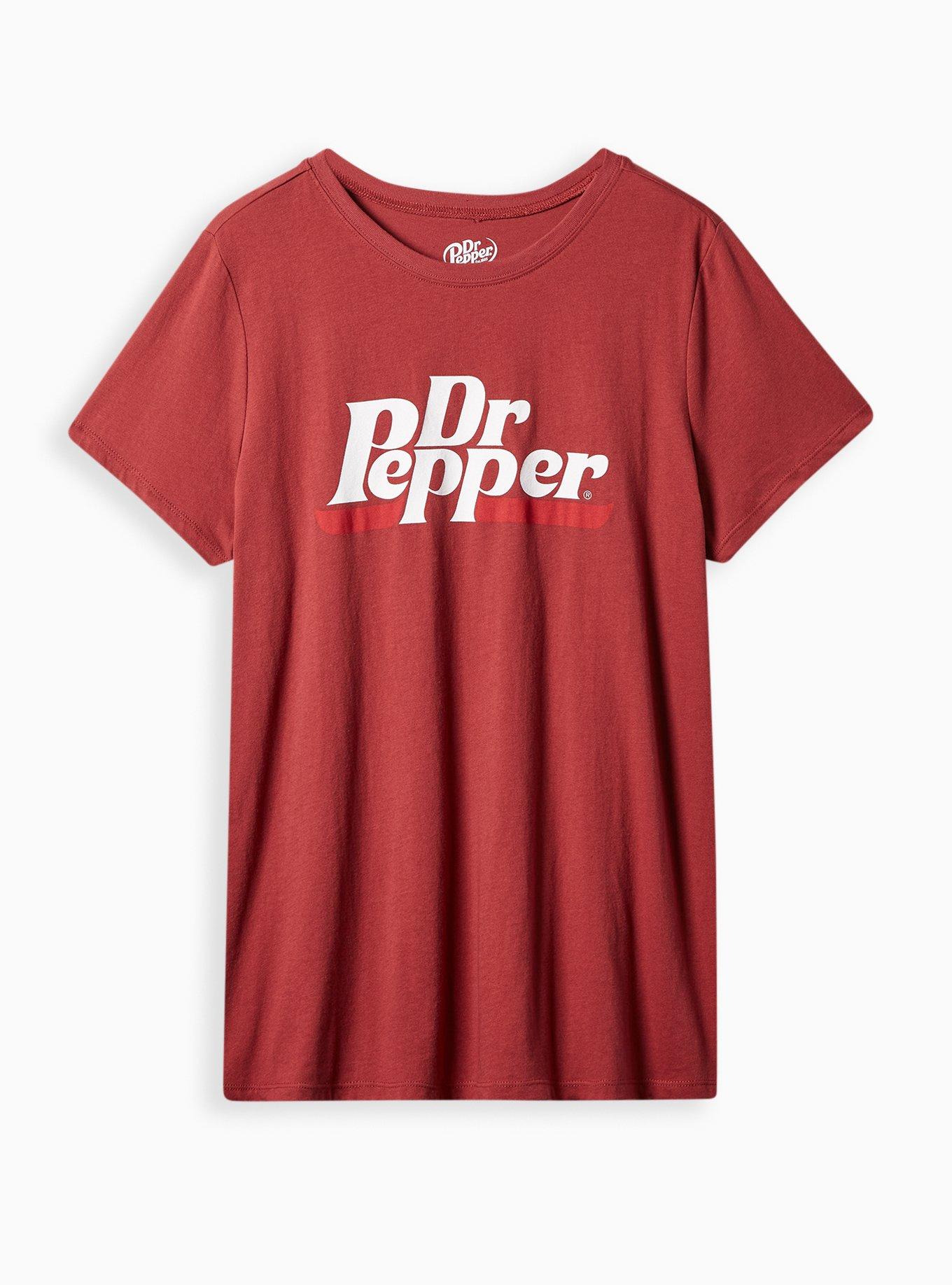 Plus Size - Dr Pepper Classic Fit Crew Top - Cotton Red - Torrid