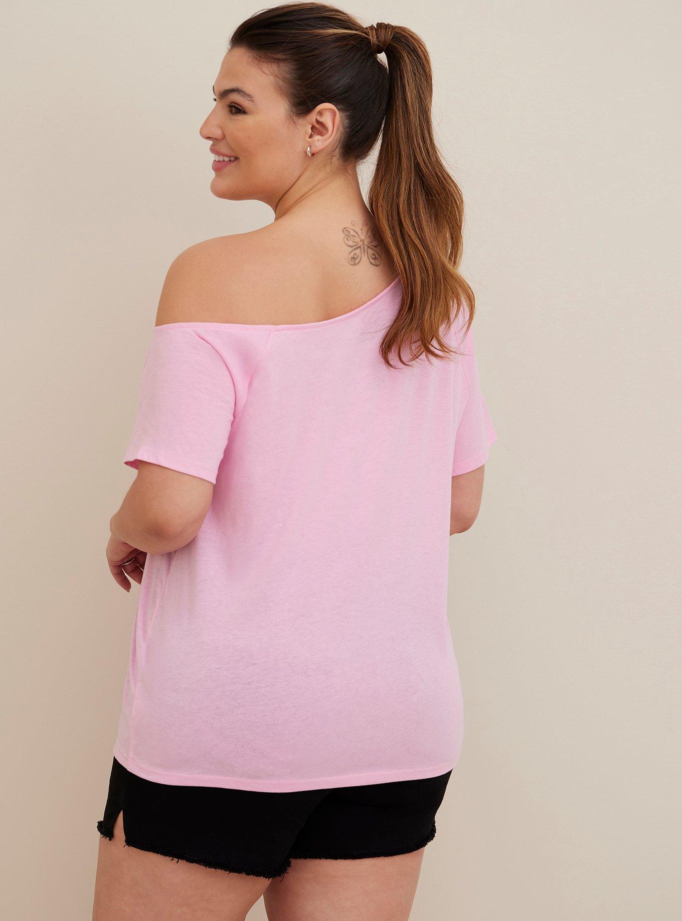 Plus size store pink barbie shirt