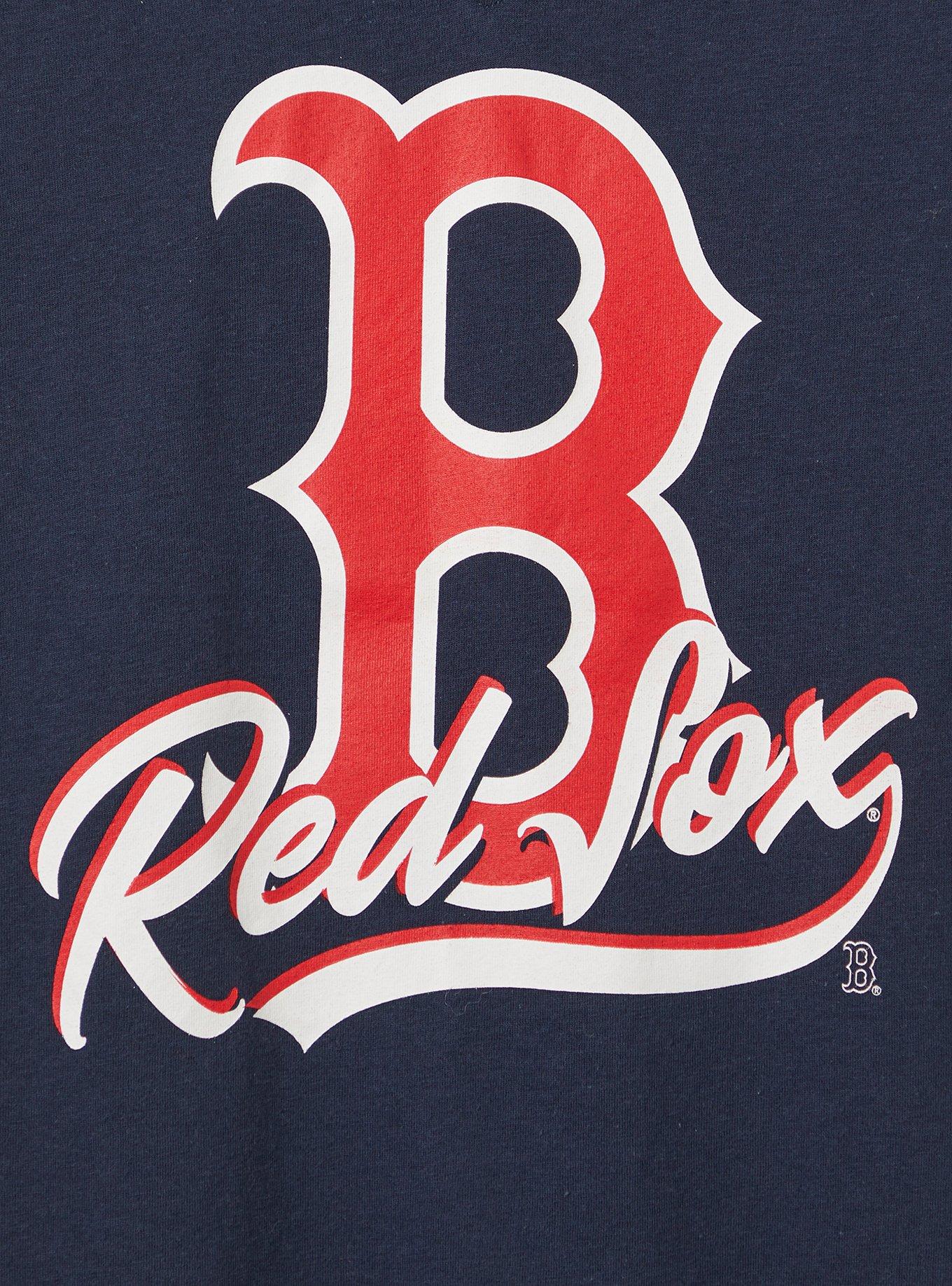 Plus Size - MLB Navy Red Sox V-Neck Slim Fit Tee - Torrid