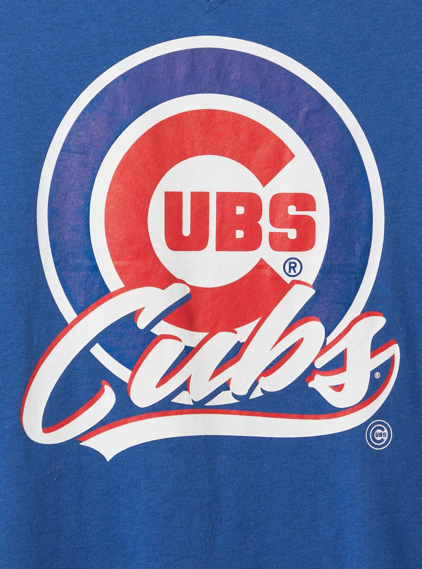 Plus Size Split Neck Tank - Cotton MLB Chicago Cubs Blue , BLUE, alternate