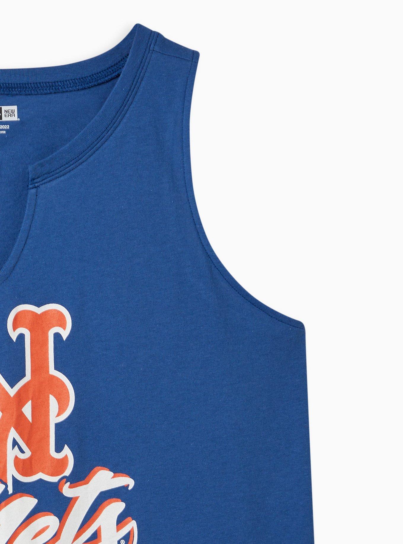 Plus Size - Split Neck Tank - Cotton MLB New York Mets Blue - Torrid