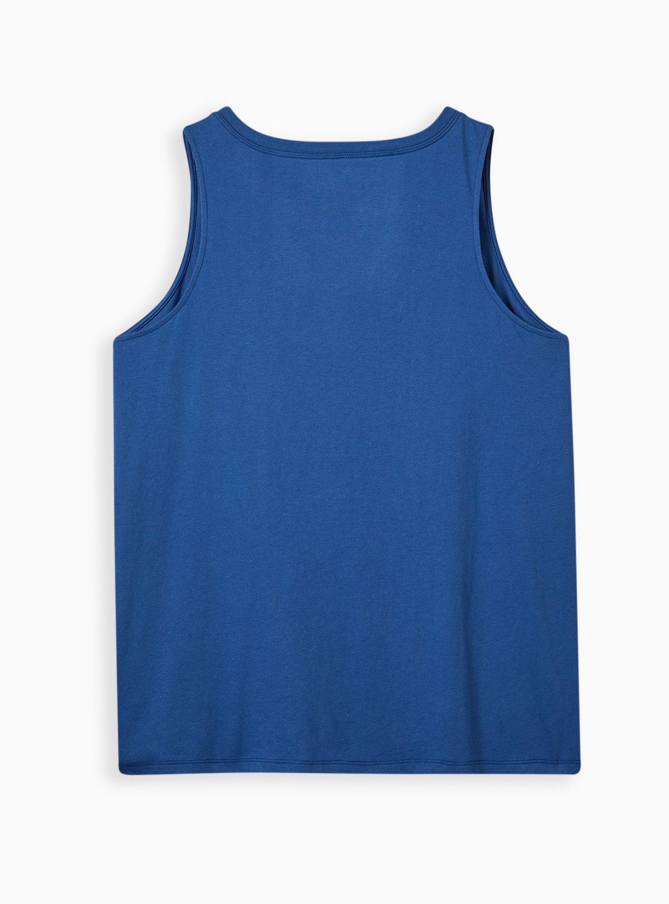 Plus Size - Split Neck Tank - Cotton MLB New York Mets Blue - Torrid