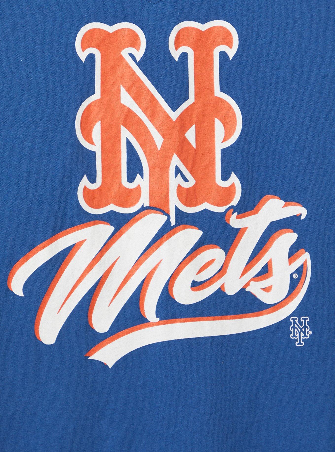 Plus Size - Split Neck Tank - Cotton MLB New York Mets Blue - Torrid