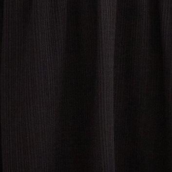 Babydoll Textured Jersey V-Neck Lace-Up Lace Pieced Top, DEEP BLACK, swatch