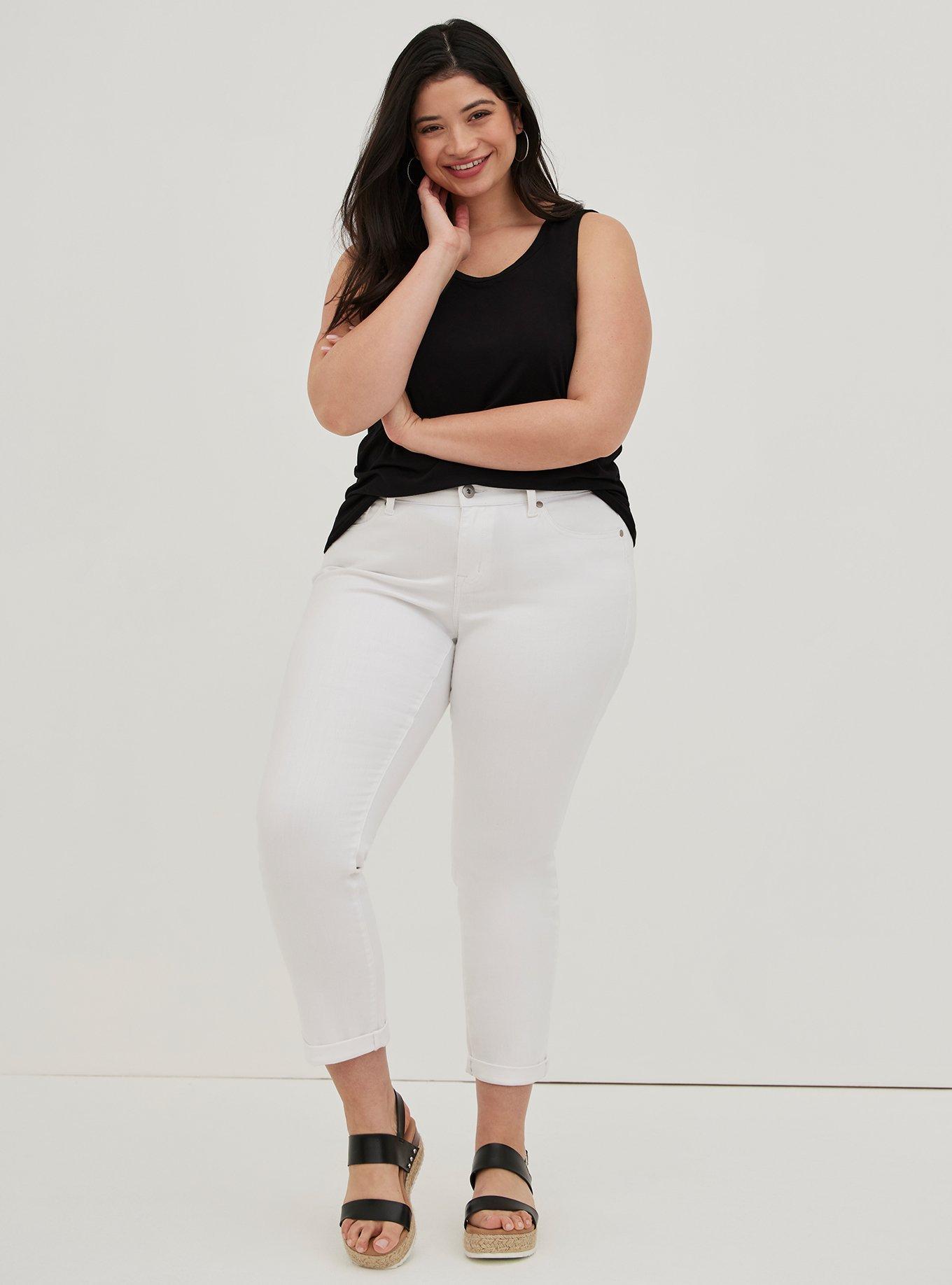 Plus Size Perfect Super Soft Crew Neck Tank, DEEP BLACK, alternate