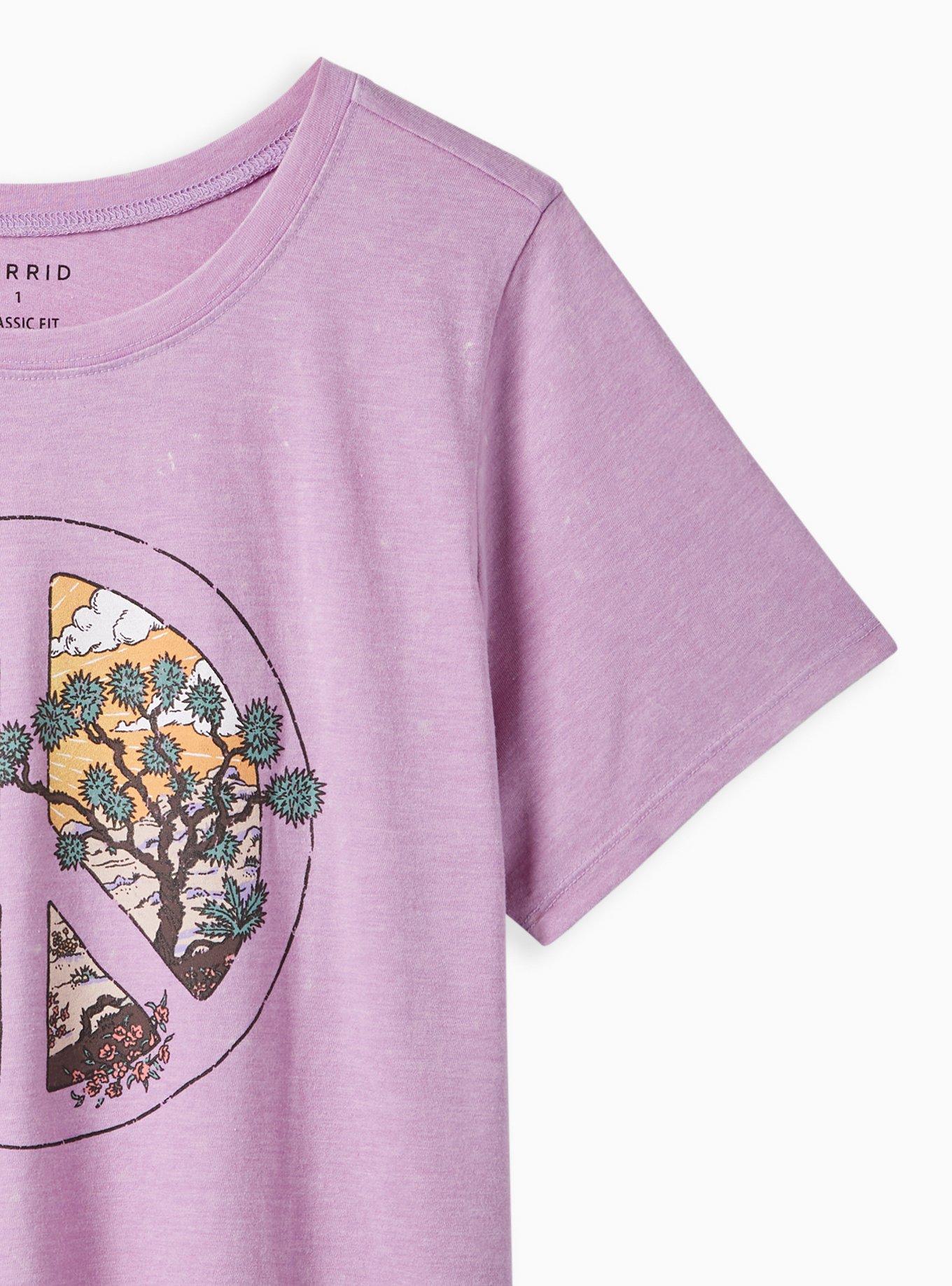 Plus Size Everyday Tee - Signature Jersey Peaceful Desert Purple Wash , TIE DYE, alternate