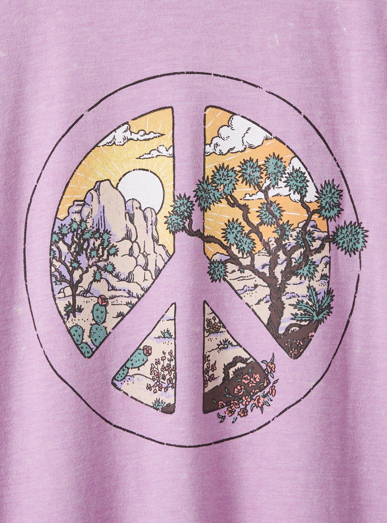 Plus Size Everyday Tee - Signature Jersey Peaceful Desert Purple Wash , TIE DYE, alternate