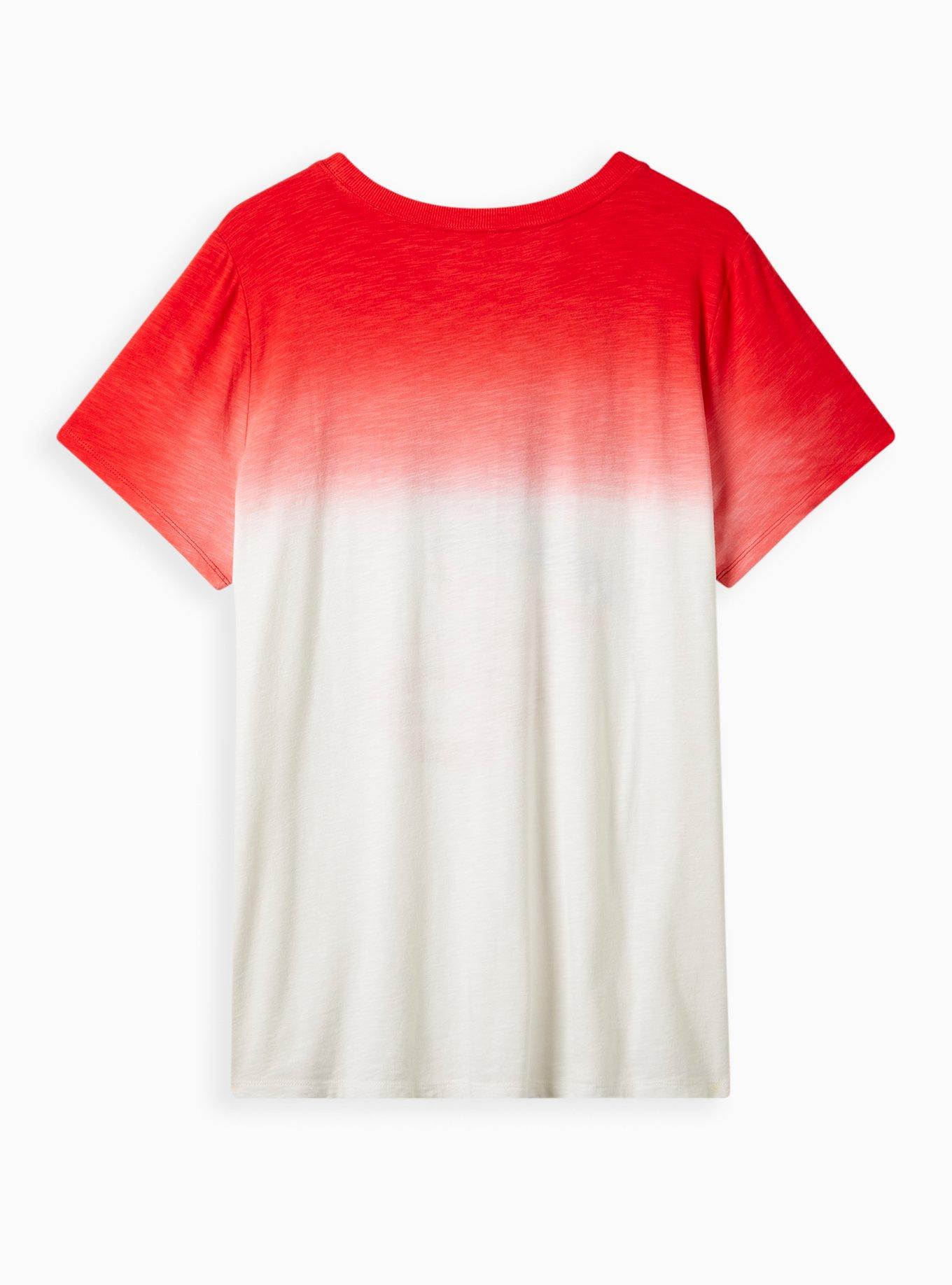 Vintage Tee - Triblend Jersey Lips Dip Dye Red & White , TIE DYE, alternate