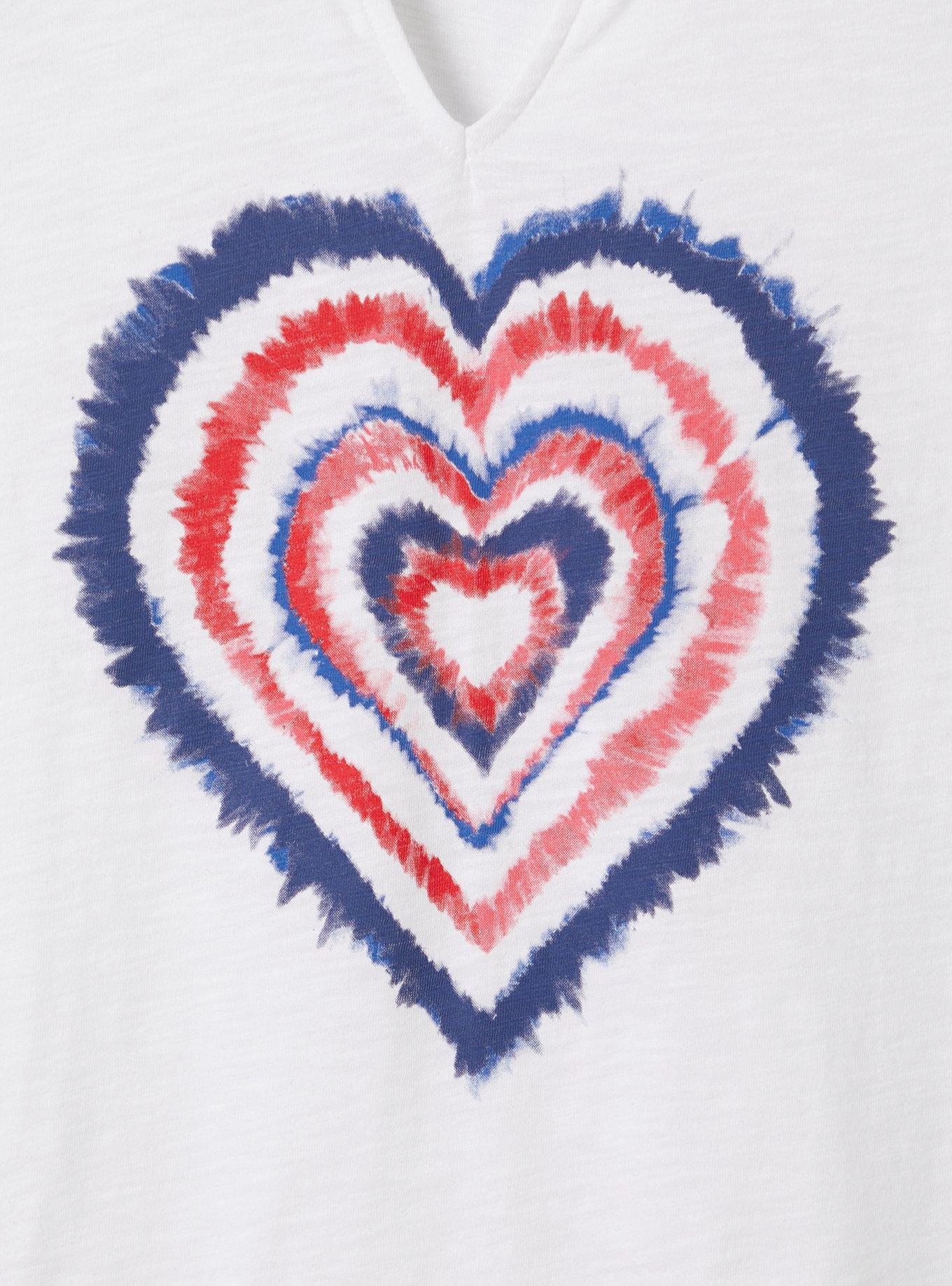 Plus Size Graphic Heritage Slub V-Neck Split Tank, AMERICANA HEART WHITE, alternate