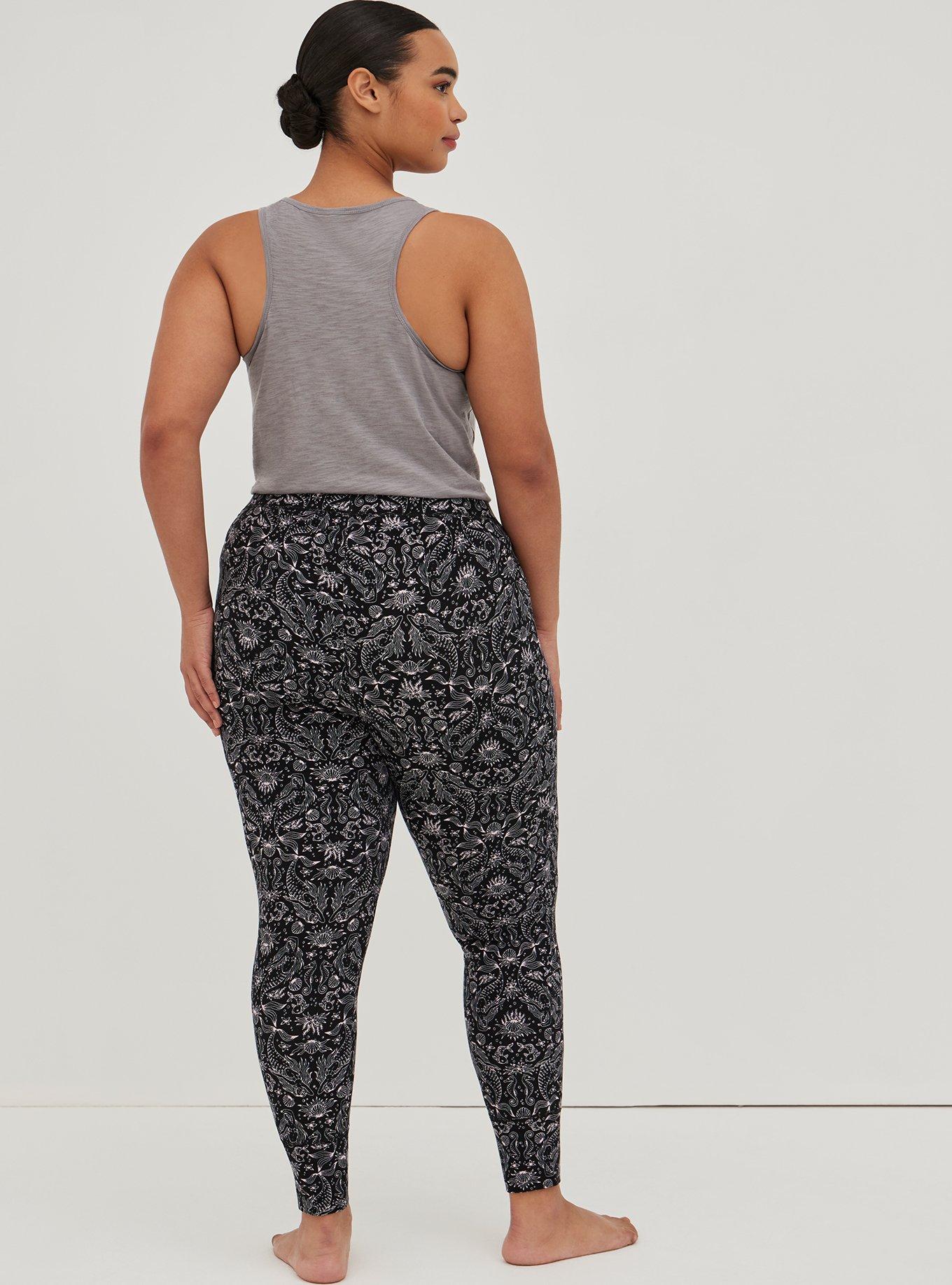 Plus Size Sleep Legging - Foxy Mermaid Black, MERMAID WATERS, alternate