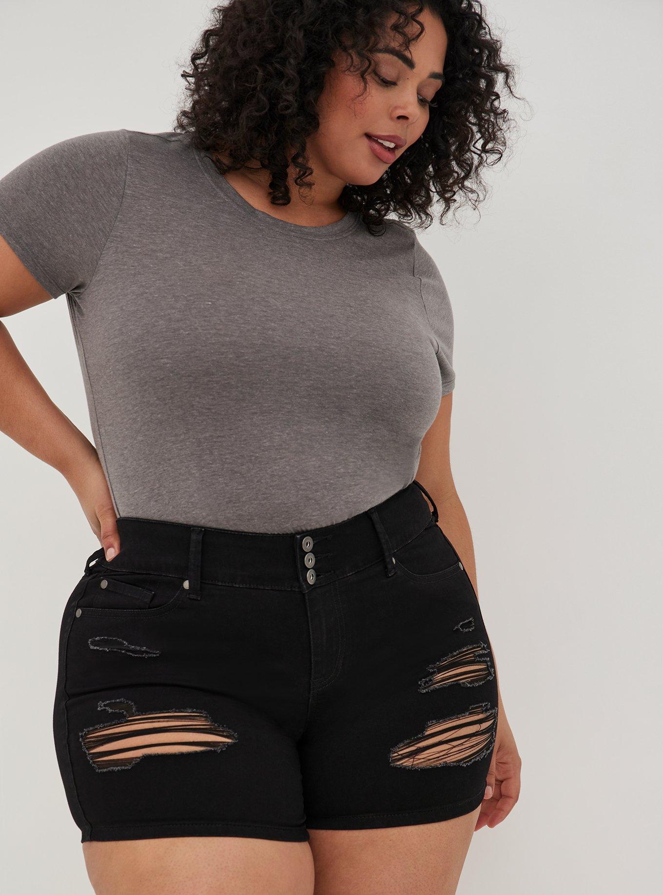 Plus size jegging shorts 2025
