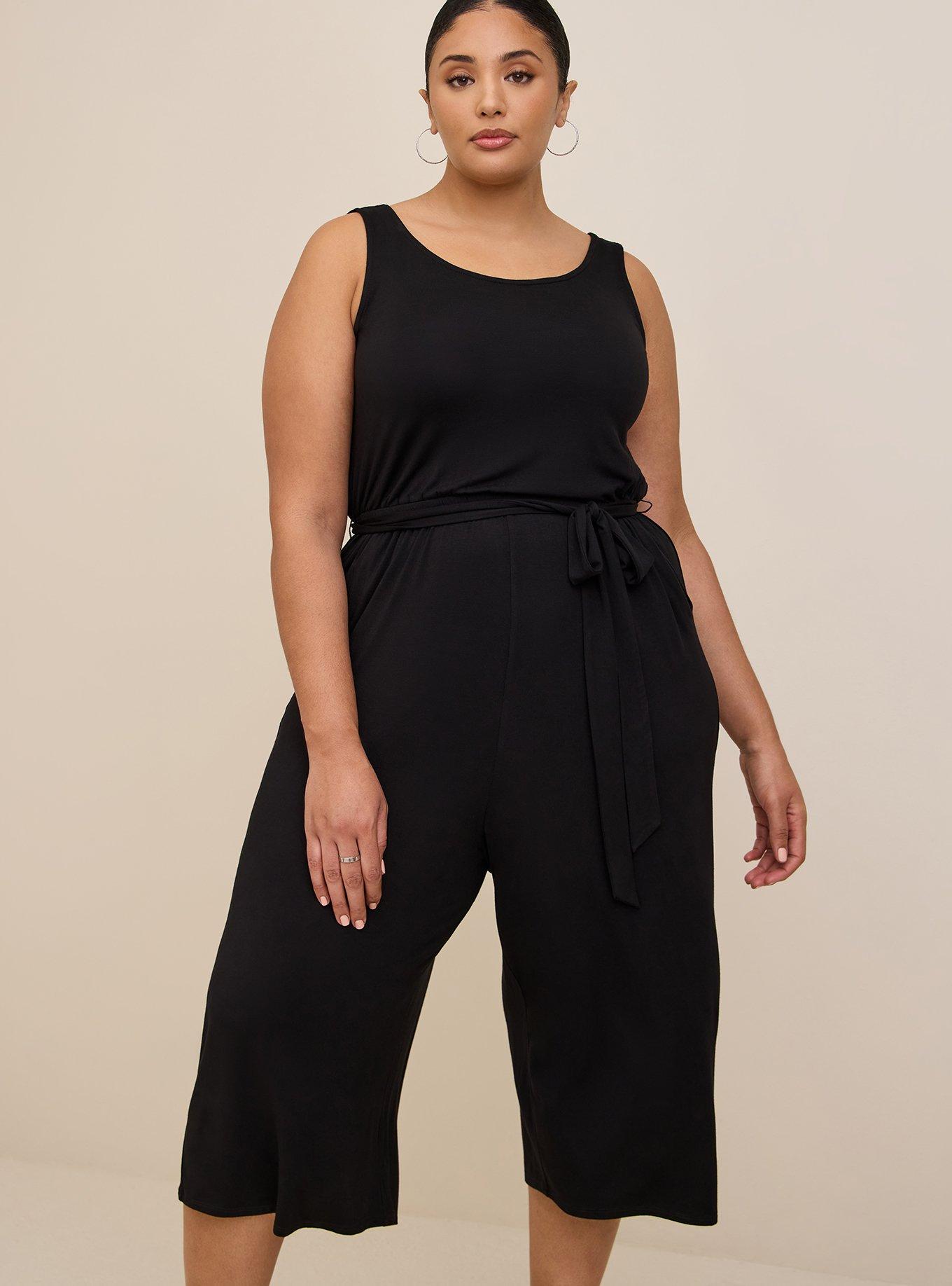 Super Soft Scoop Neck Jumpsuit, DEEP BLACK, alternate