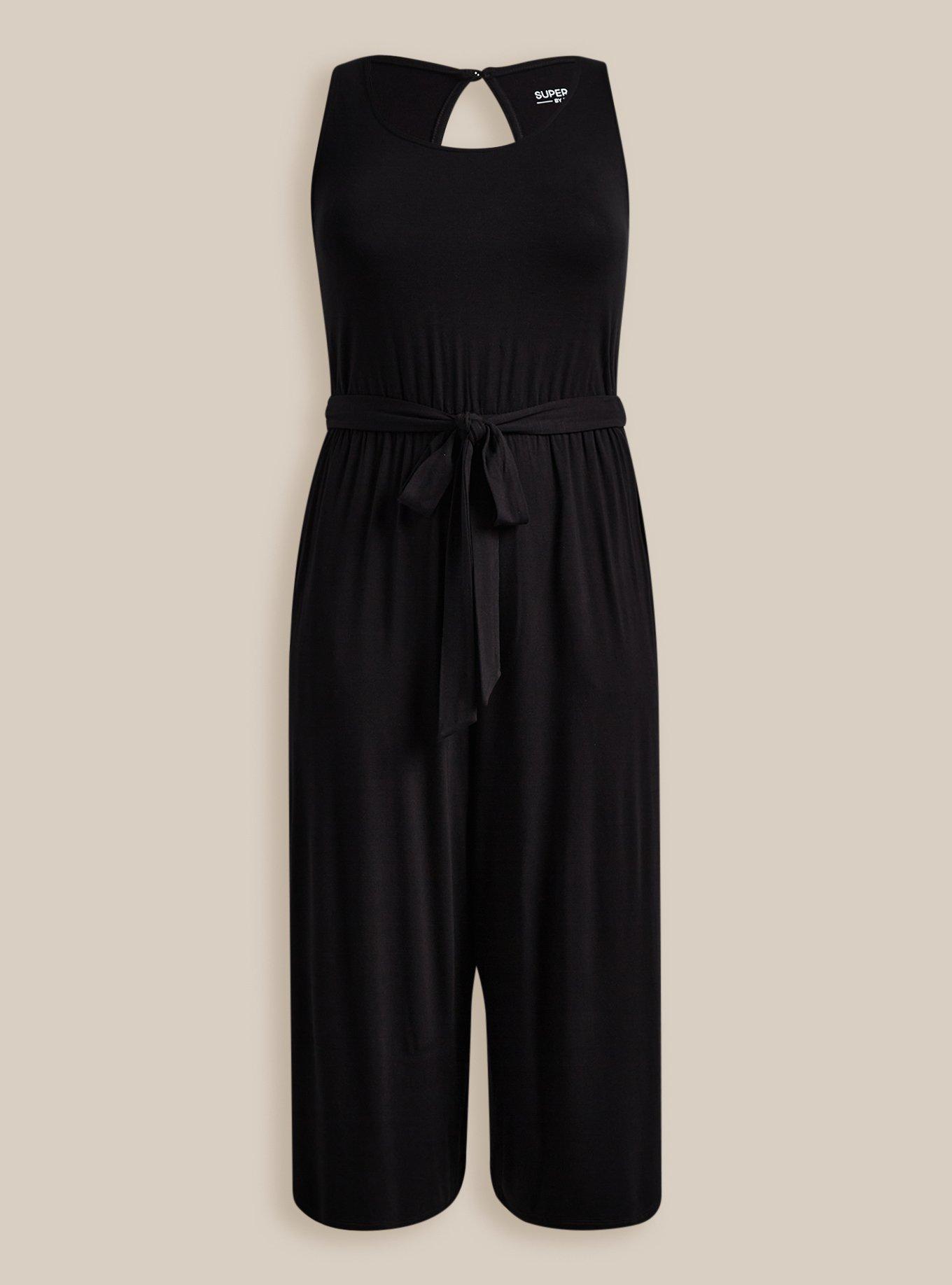 Super Soft Scoop Neck Jumpsuit, DEEP BLACK, hi-res