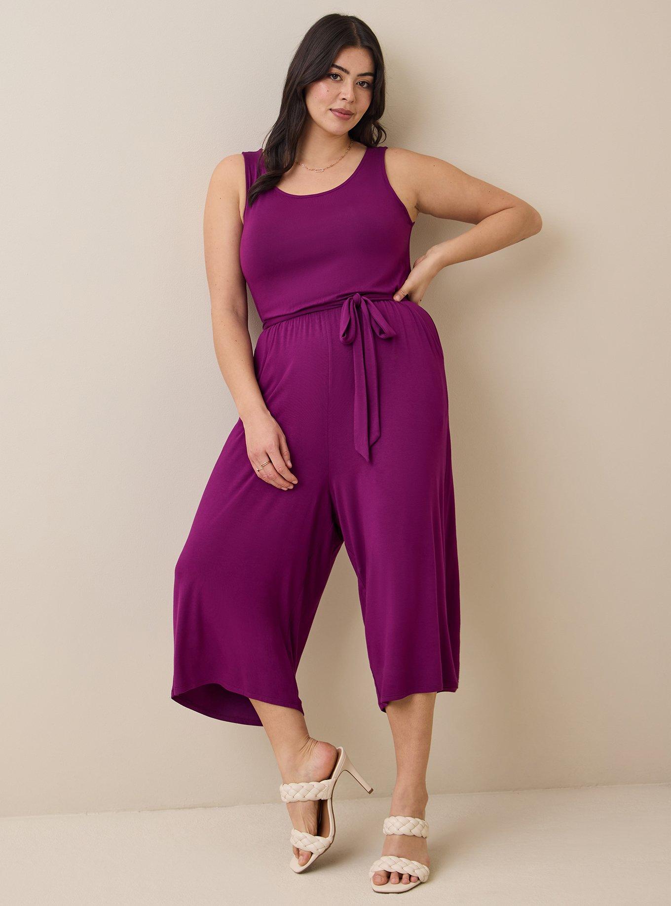 torrid, Pants & Jumpsuits, Torrid Floral Purple Jumpsuit Size