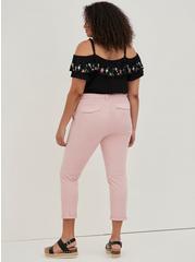 Crop Skinny Chino Stretch Twill Mid-Rise Pant, PINK, alternate