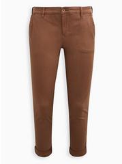 Crop Skinny Chino Stretch Twill Mid-Rise Pant, BROWN, hi-res