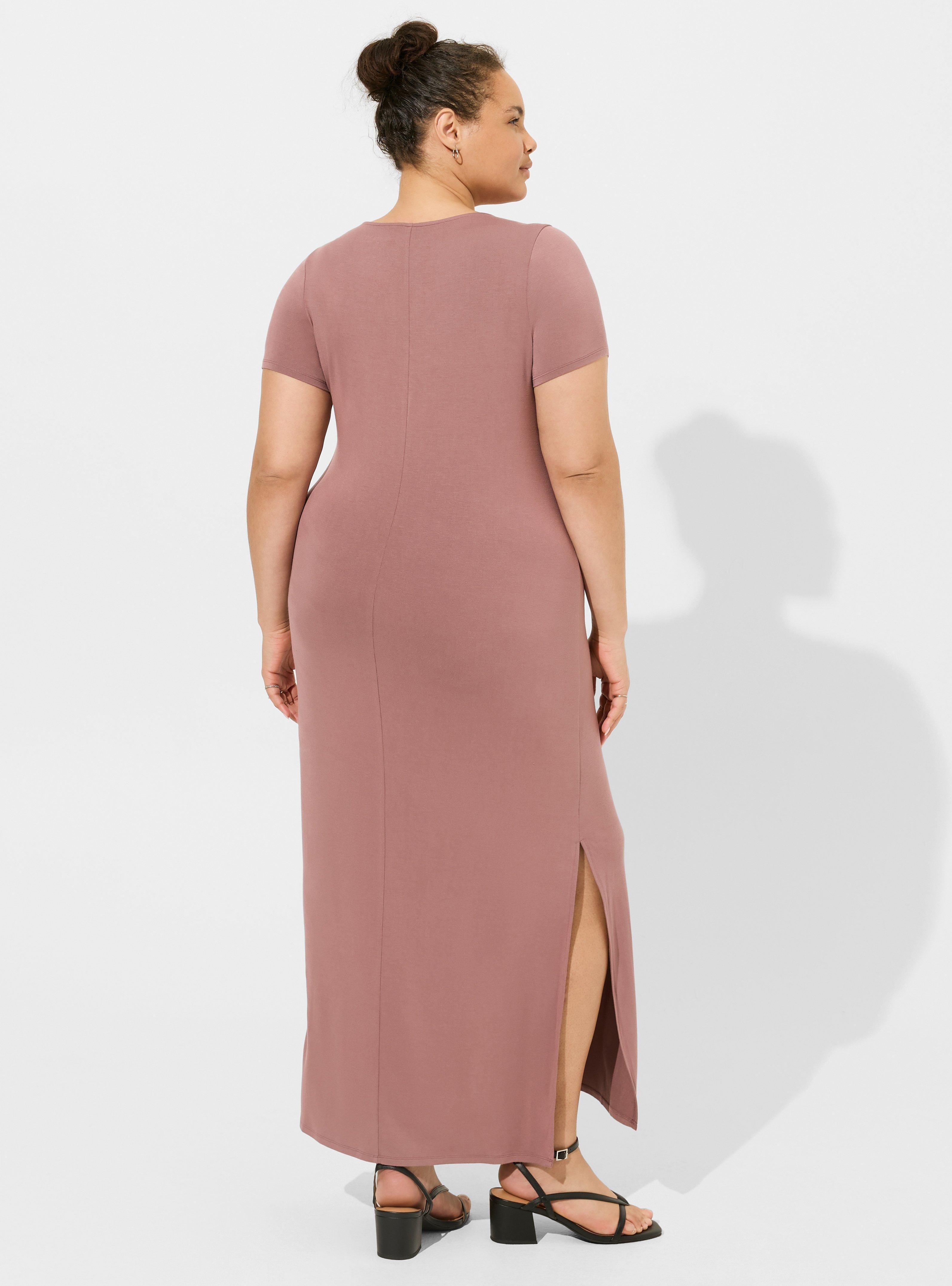 Maxi Super Soft Scoop Neck Slit Dress