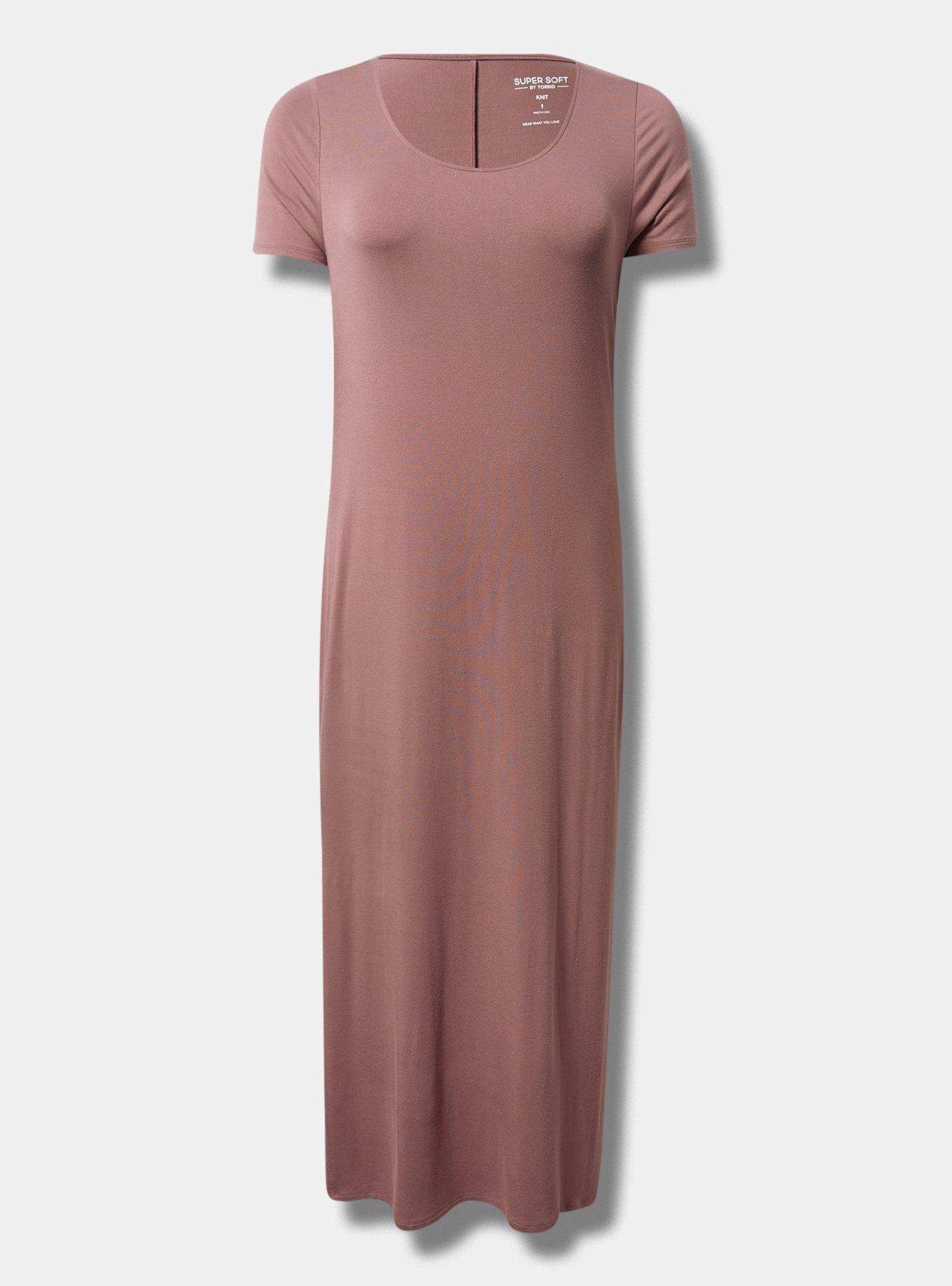 Maxi Super Soft Scoop Neck Slit Dress