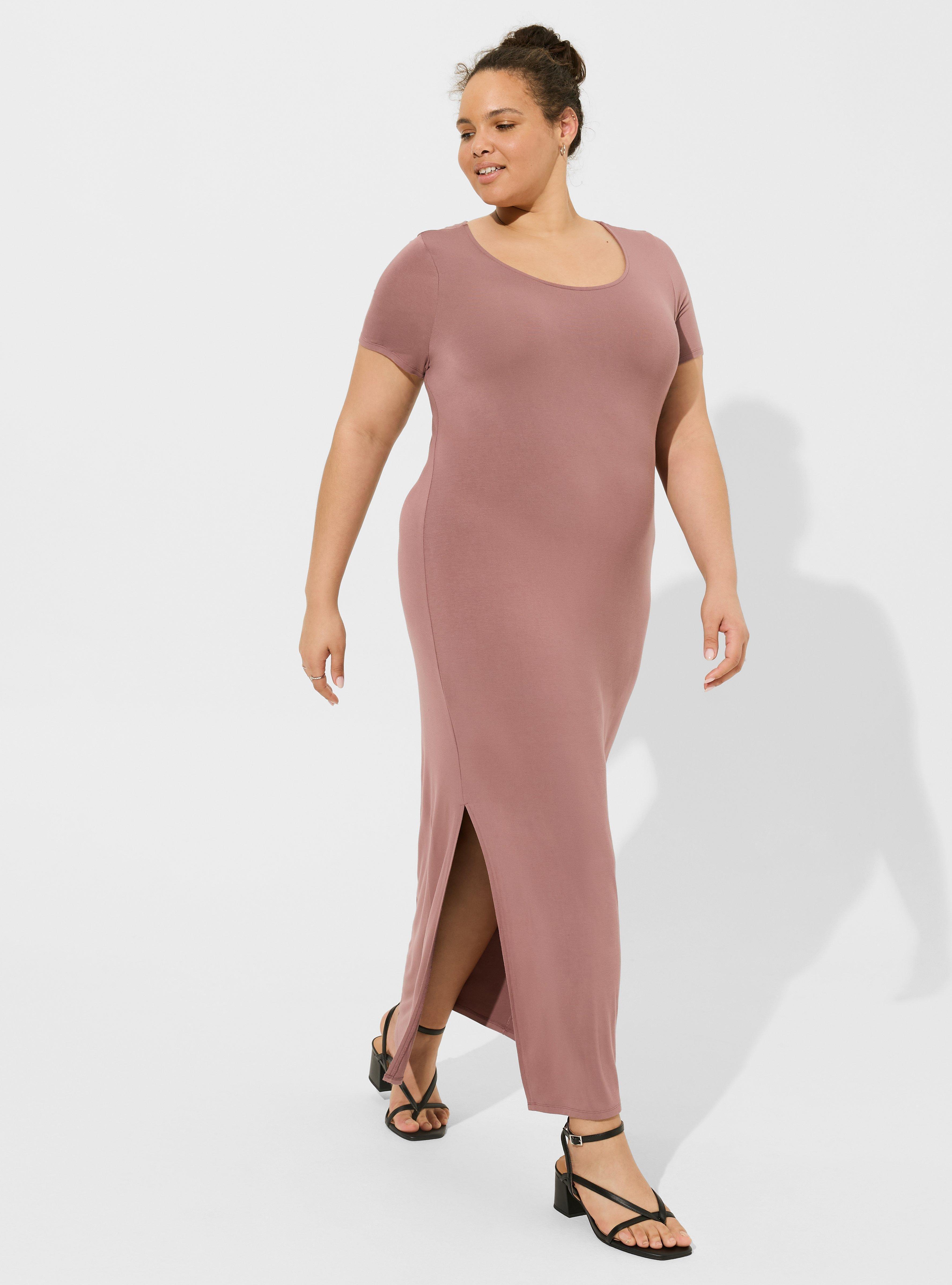 Maxi Super Soft Scoop Neck Slit Dress