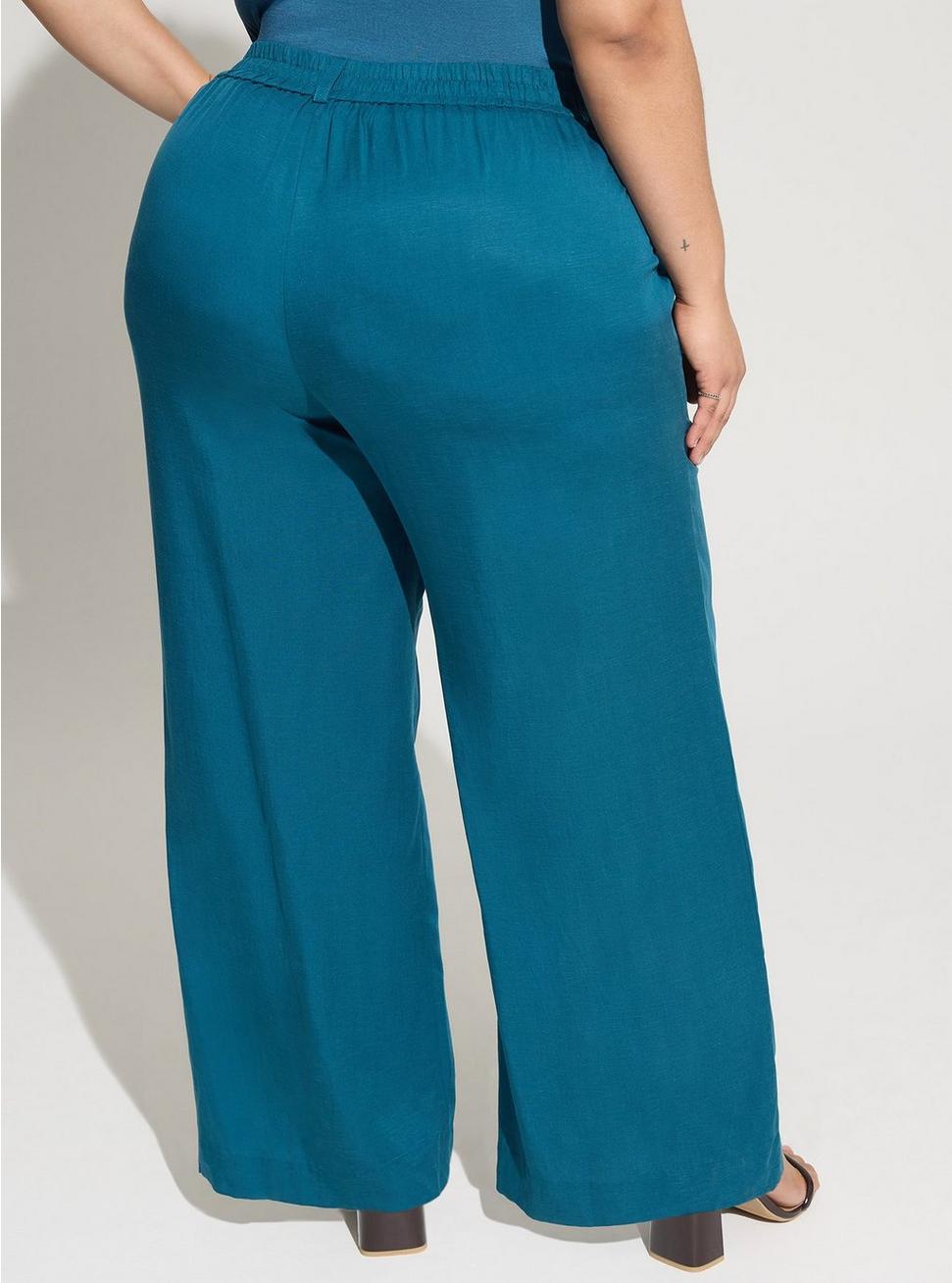 Wide Leg Studio Linen High-Rise Pant, LEGION BLUE, alternate