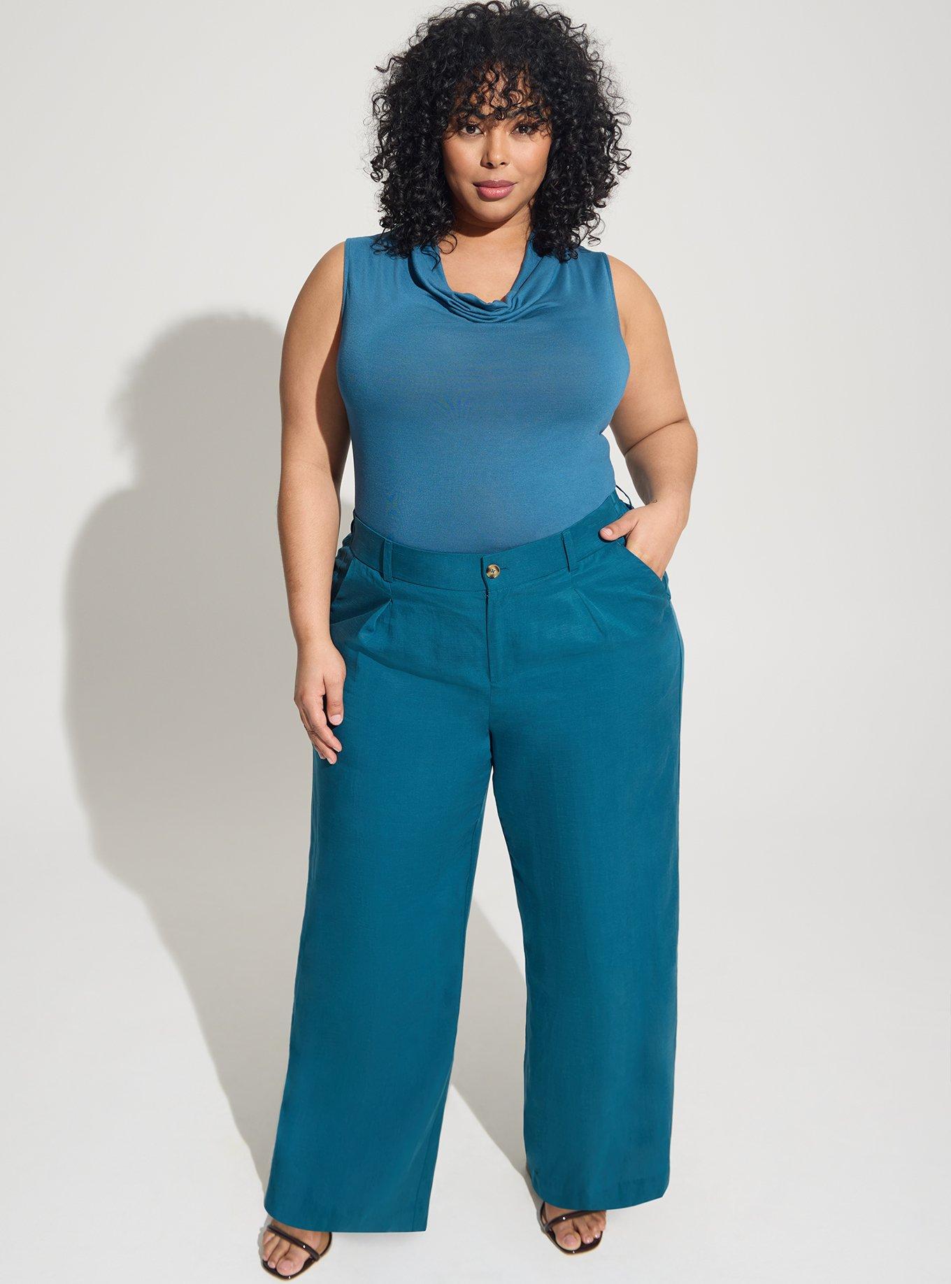 Plus Size - Pull-On Wide Leg Stretch Linen High-Rise Pant - Torrid