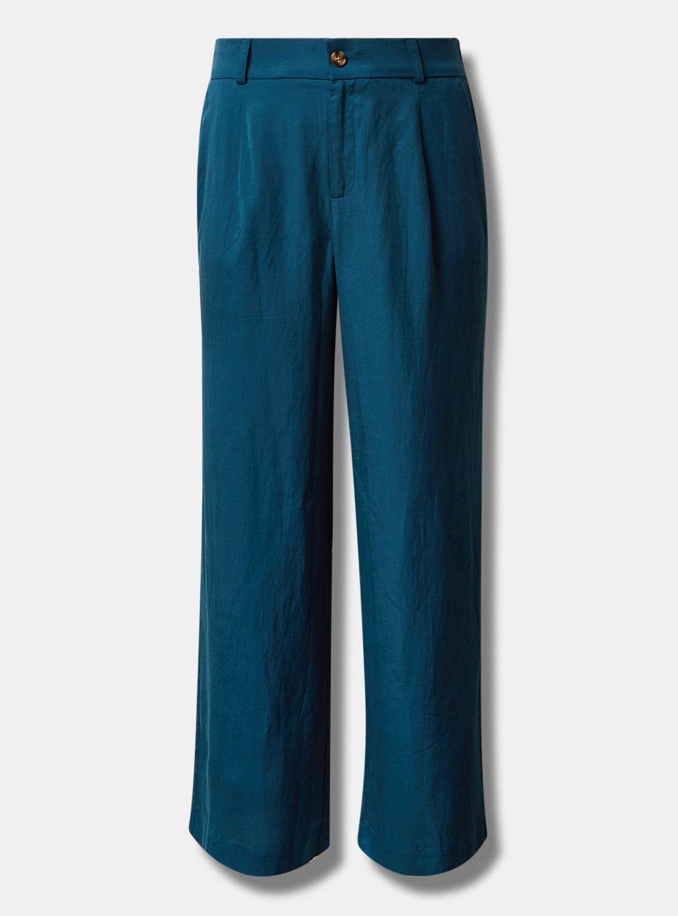 Wide Leg Studio Linen High-Rise Pant, LEGION BLUE, hi-res