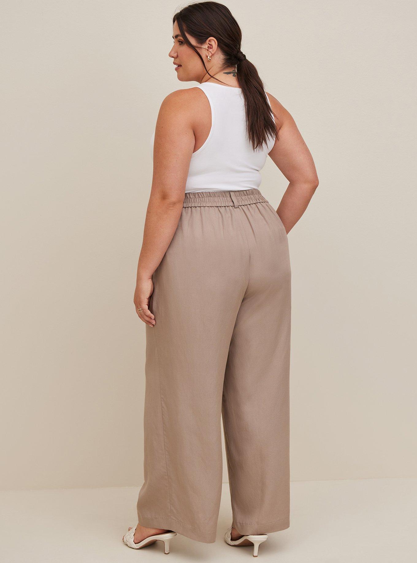 Plus Size - Wide Leg Studio Linen High-Rise Pant - Torrid