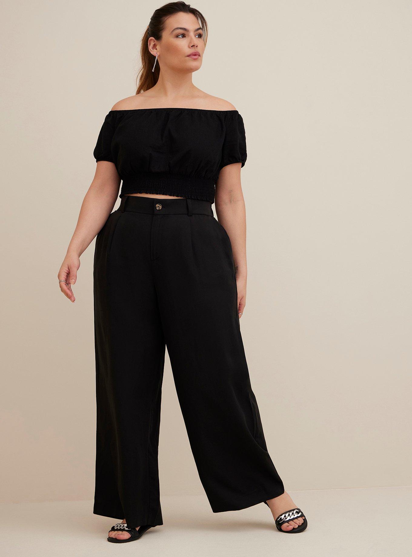 torrid, Pants & Jumpsuits, Nwot Torrid Black Stretch Wide Leg Lightweight  Pants Womens Size 22 R