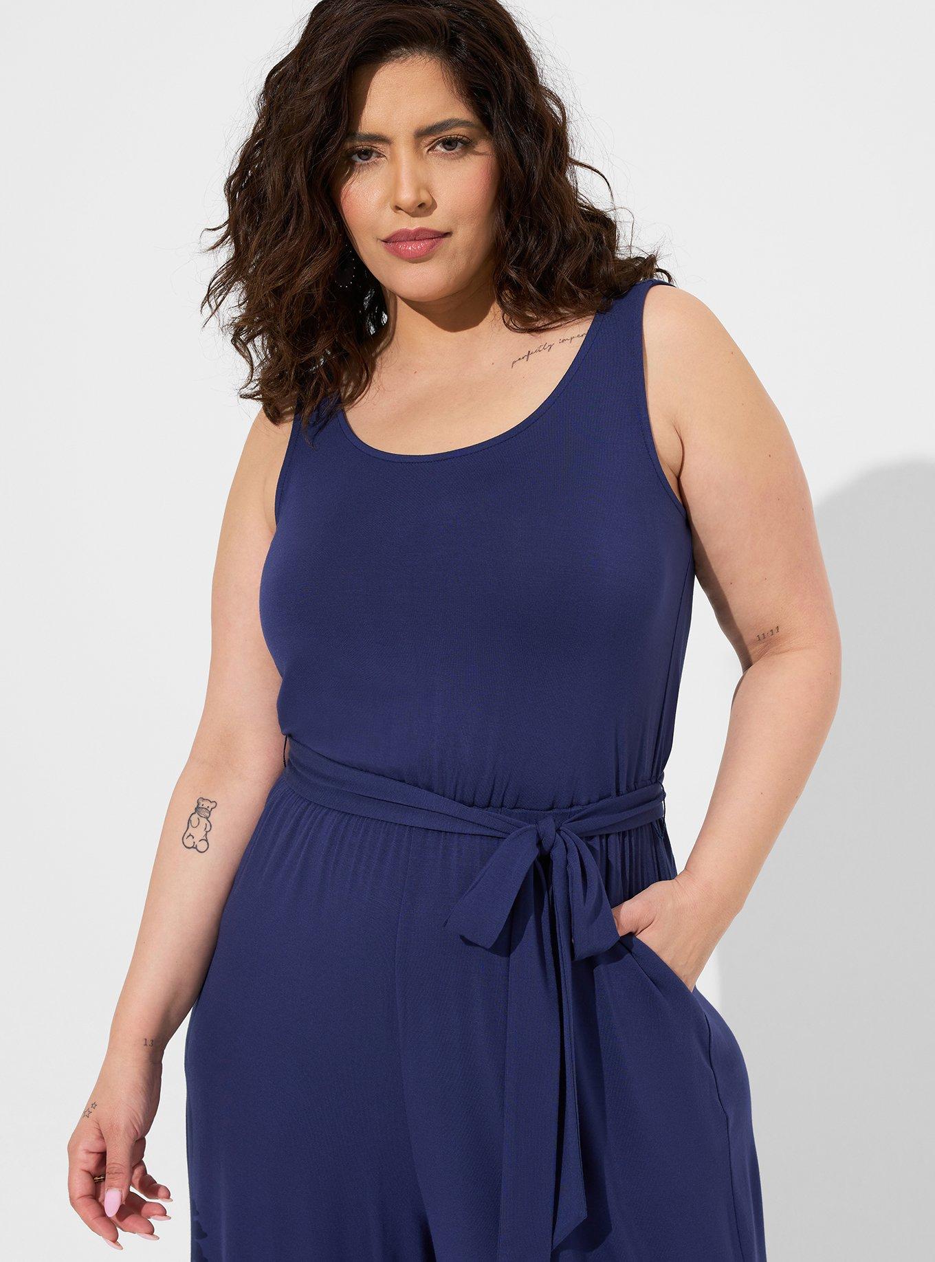 Plus Size Super Soft Jumpsuit, MEDIEVAL BLUE, alternate