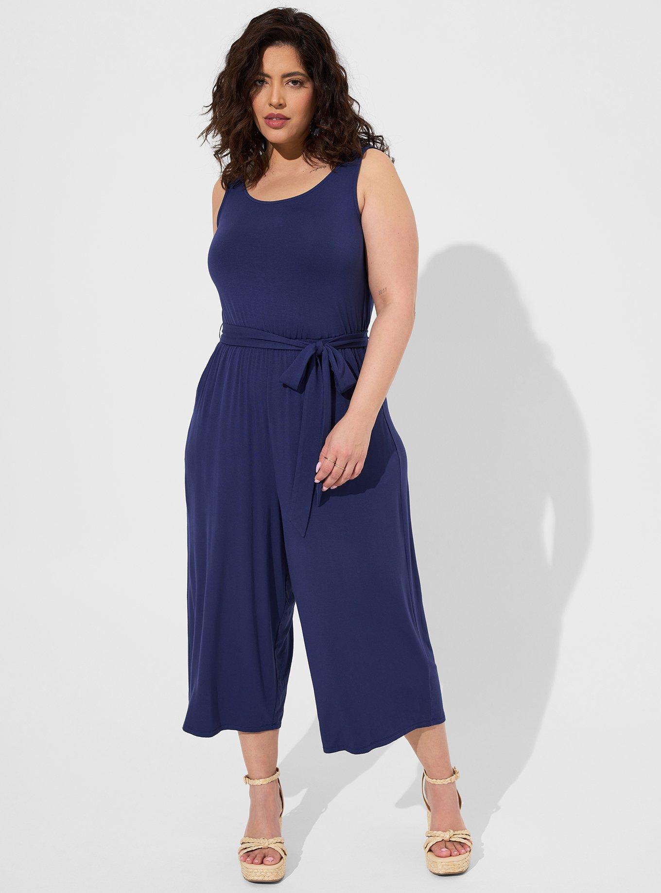 Plus Size Super Soft Jumpsuit, MEDIEVAL BLUE, hi-res