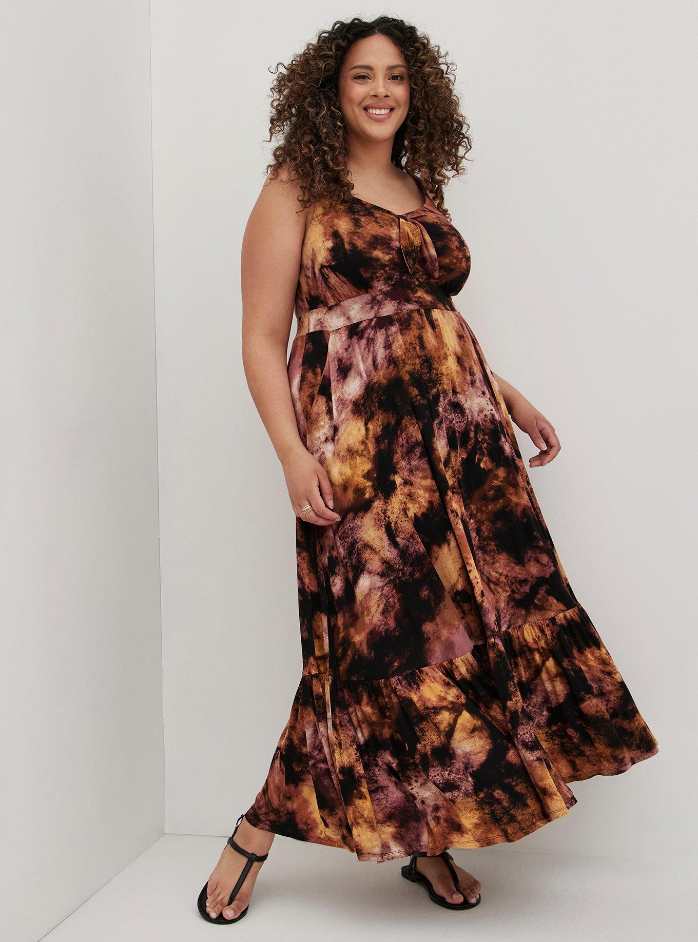 Tiered Maxi Dress - Super Soft Tie Dye Brown, , hi-res