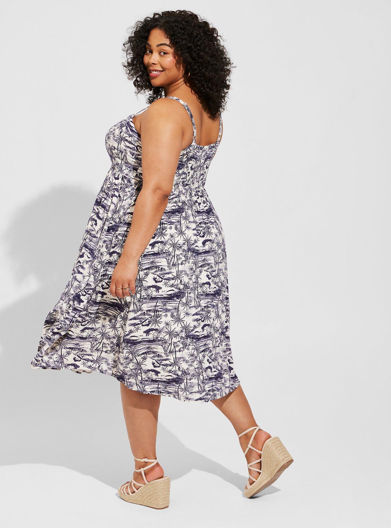 Midi Lenny Sweetheart Dress, JUNGLE TOILE, alternate