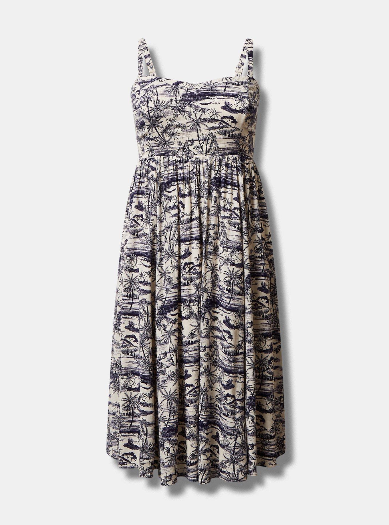 Midi Lenny Sweetheart Dress, JUNGLE TOILE, hi-res