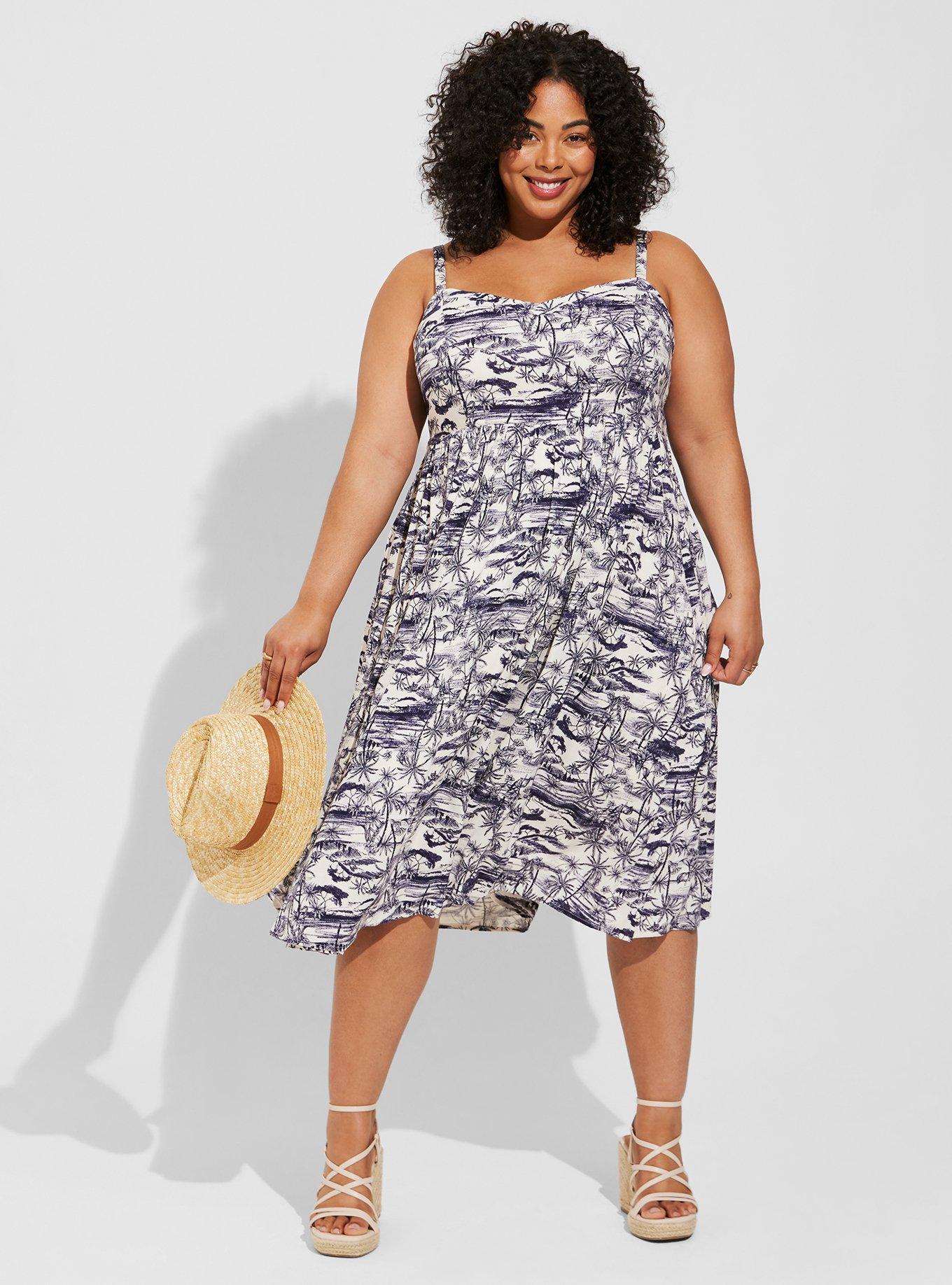 Midi Lenny Sweetheart Dress, JUNGLE TOILE, hi-res