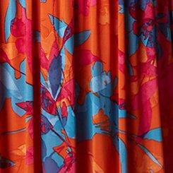 Plus Size Soft Mesh Pleated Maxi Dress, TROPICAL FLORAL, swatch