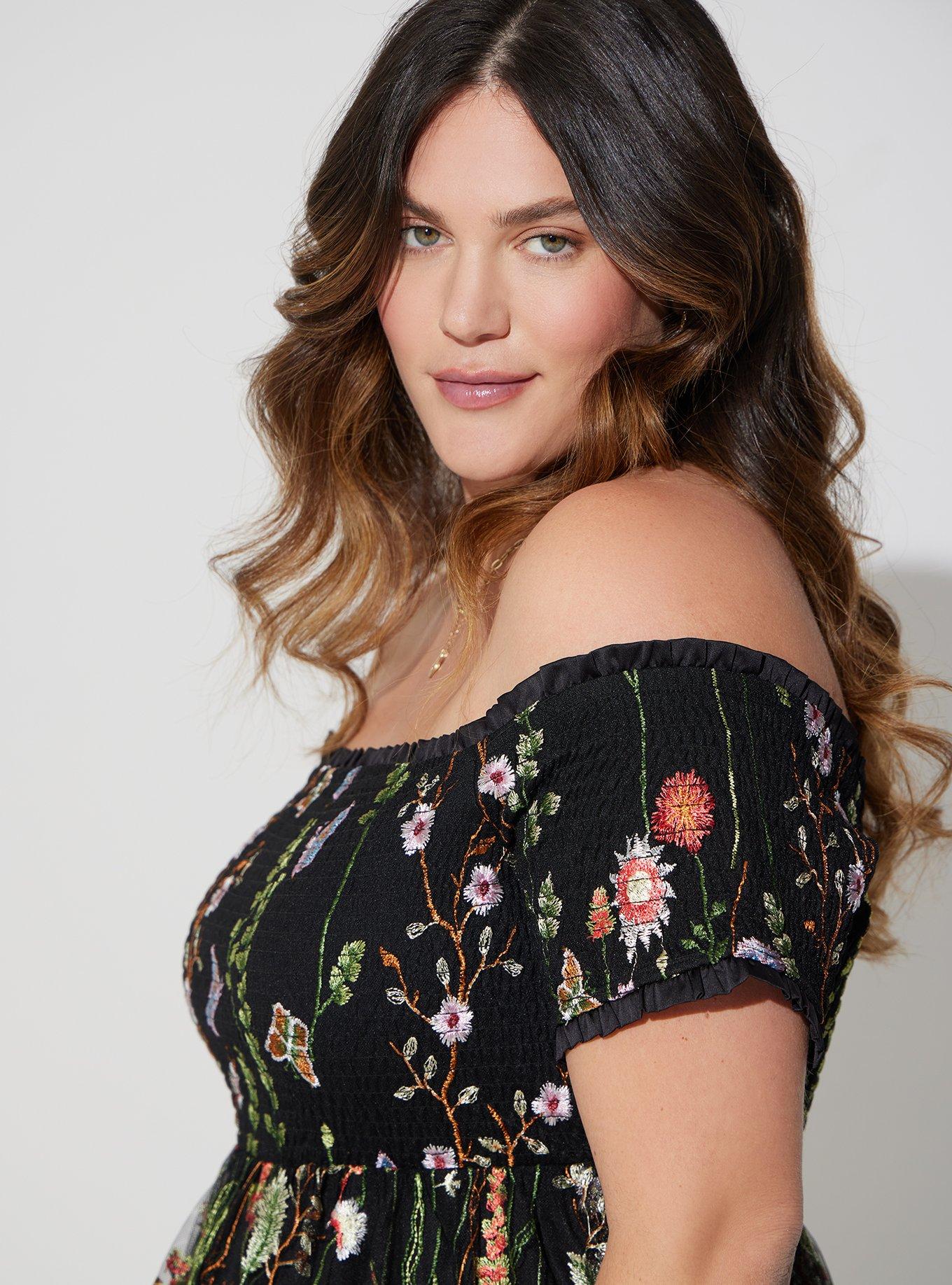 Off the shoulder shop skater dress plus size