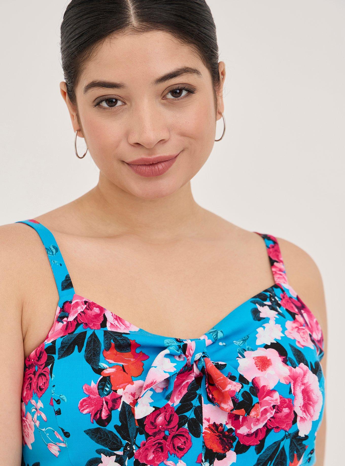 Challis Tie-Front Romper, FLORAL BLUE, alternate