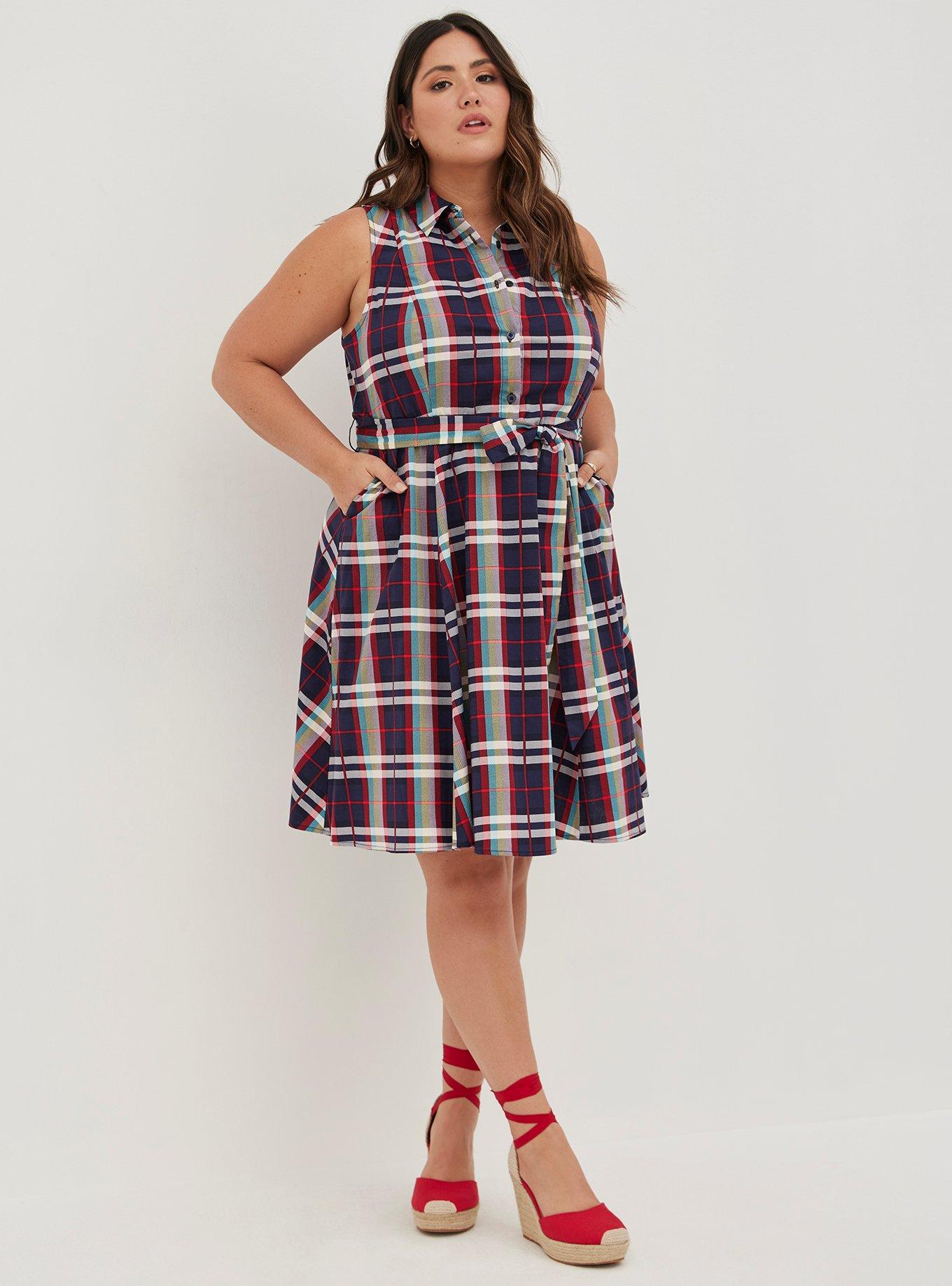 Plus Size - Collared Shirt Dress - Poplin Plaid - Torrid